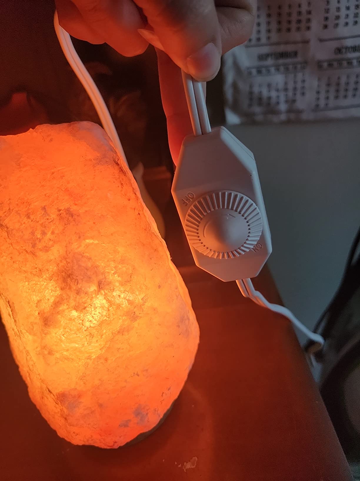 LN-01 Pack of 2 Natural Himalayan Pink Crystal Rock Salt Lamp 6~8 Inch Tall with Dimmer Control Switch, Quality Gift Packaging customer photo 1