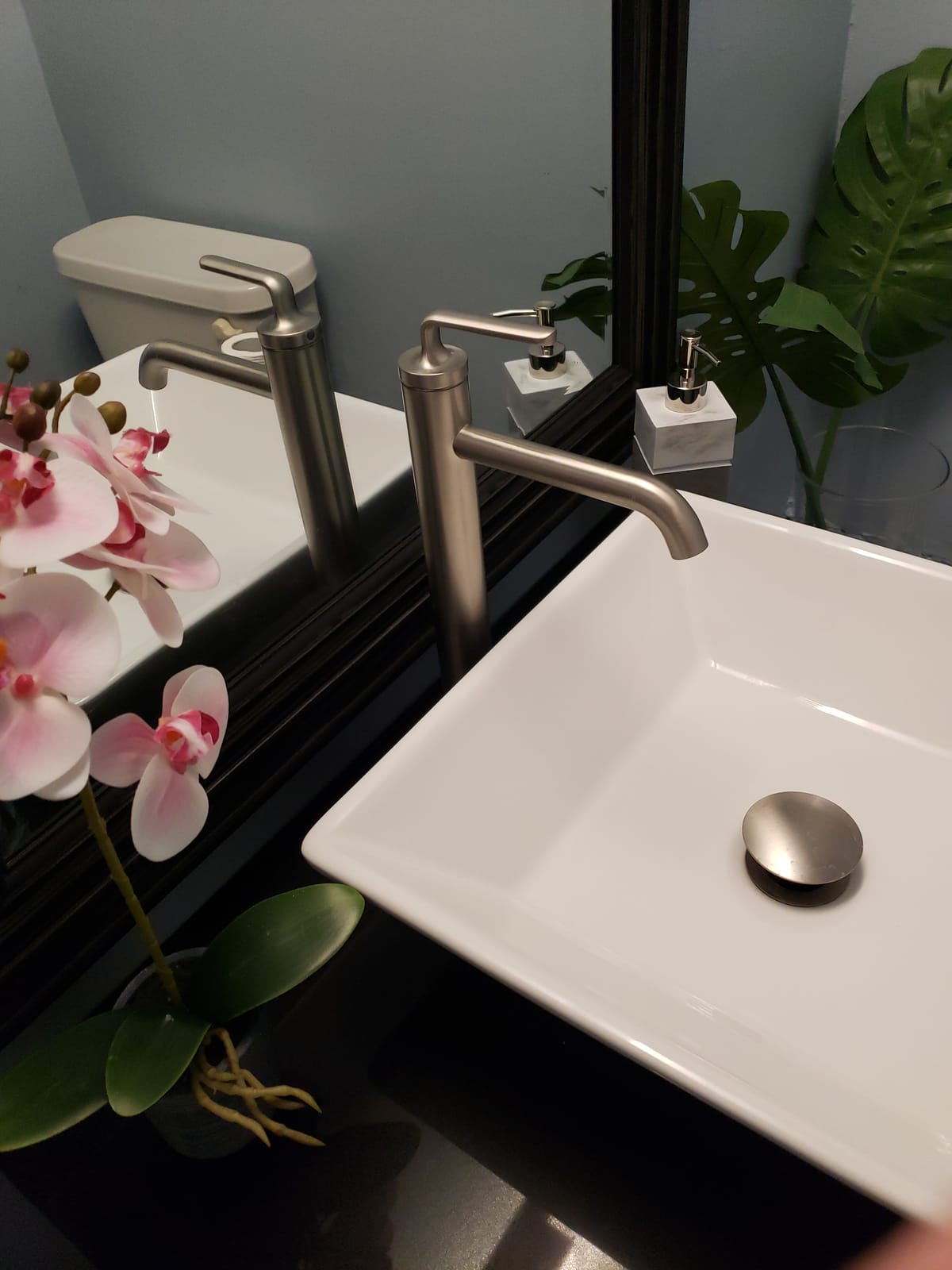 KRAUS Ramus Single Handle Vessel Sink Bathroom Faucet with Pop-Up Drain in Spot Free Stainless Steel, KVF-1220SFS customer photo 2