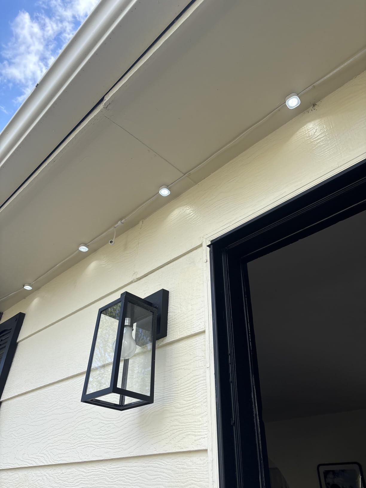 MAXvolador Outdoor Wall Light Fixture, Exterior Waterproof Wall Lantern | Porch Wall Sconce Black, Anti-Rust, E26 Socket, Clear Glass, Outside Wall Mount Light, Front Door Lighting for Patio Garage customer photo 1