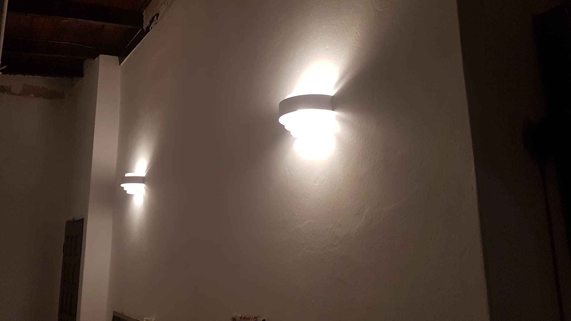 LightInTheBox Modern Wall Sconce Set of 2 Indoor Wall Light Fixture Half Moon Metal Wall Lamp White for Stair Hallway Home Theatre Bedroom (2PCS) customer photo 2