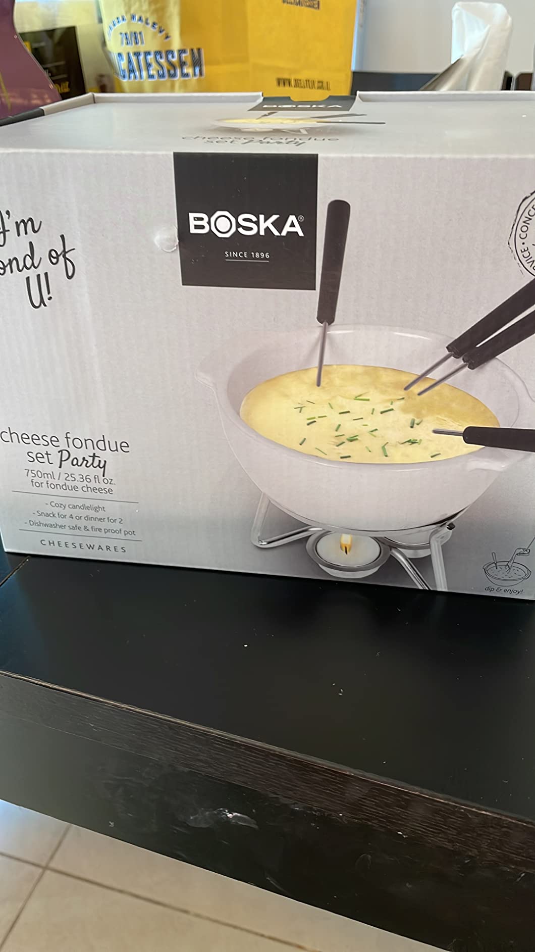 Boska Cheese Fondue Party Set - Fondue Pot Set Microwave Safe Ceramic Hot Pot Chocolate Fountain Snack - Wedding Registry Items Small Kitchen Appliances for up to 4 Persons customer photo 2