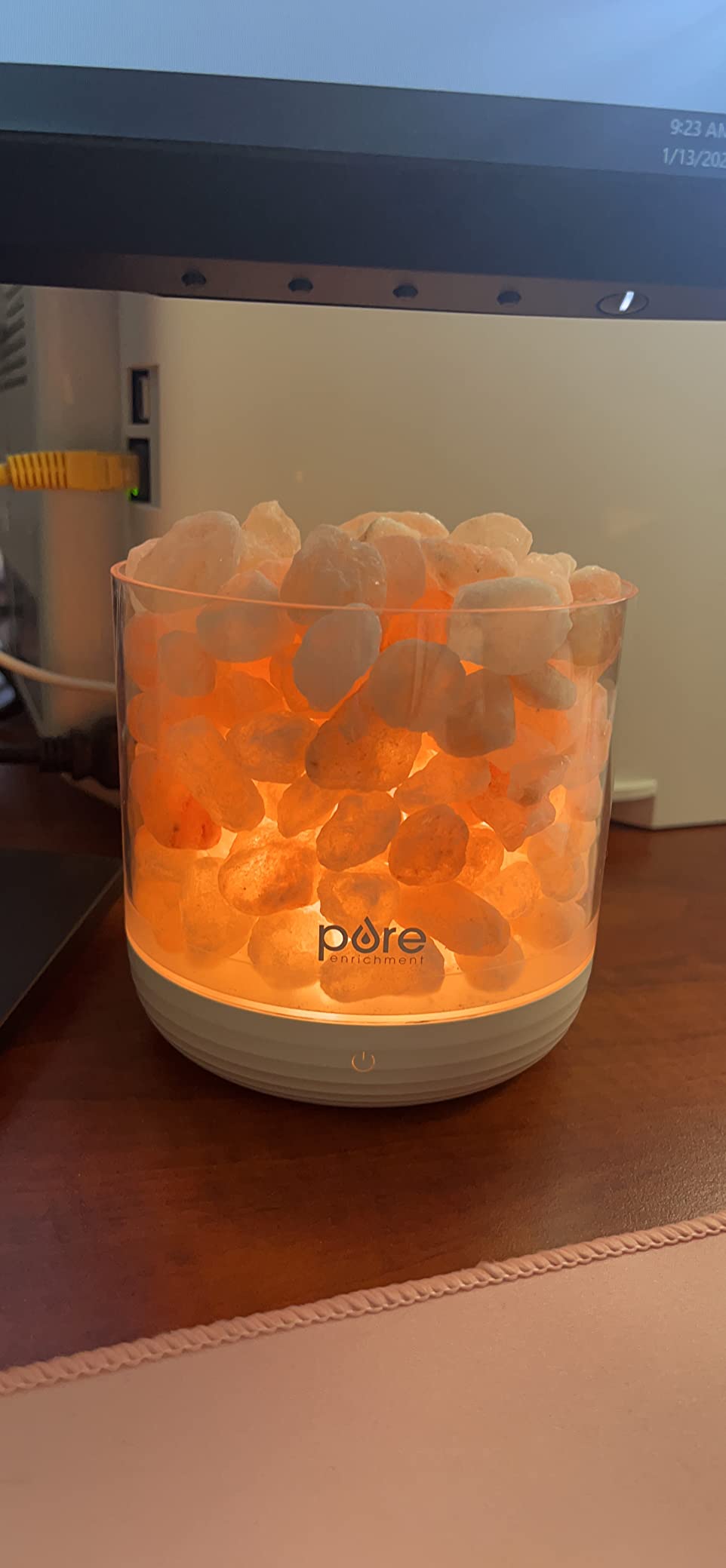 Pure Enrichment PureGlow USB Himalayan Salt Rock Lamp | Natural Himalayan Salt Rocks, 5 Brightness Levels, Touch Control & USB Power with 5-Foot Cable customer photo 1