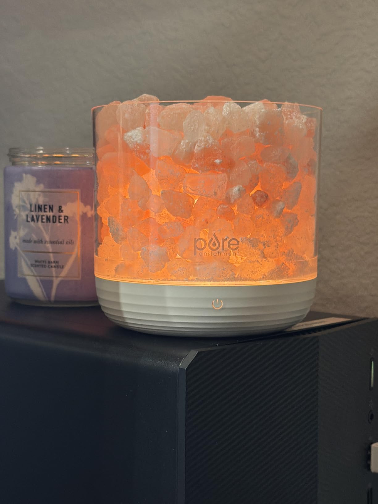 Pure Enrichment PureGlow USB Himalayan Salt Rock Lamp | Natural Himalayan Salt Rocks, 5 Brightness Levels, Touch Control & USB Power with 5-Foot Cable customer photo 2