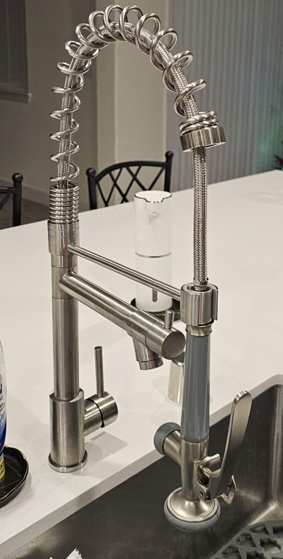 Fapully Black Kitchen Faucet, Commercial Pull Down Kitchen Sink Faucet | with Sprayer, 360 Swivel, 1.8GPM Water Flow customer photo 2