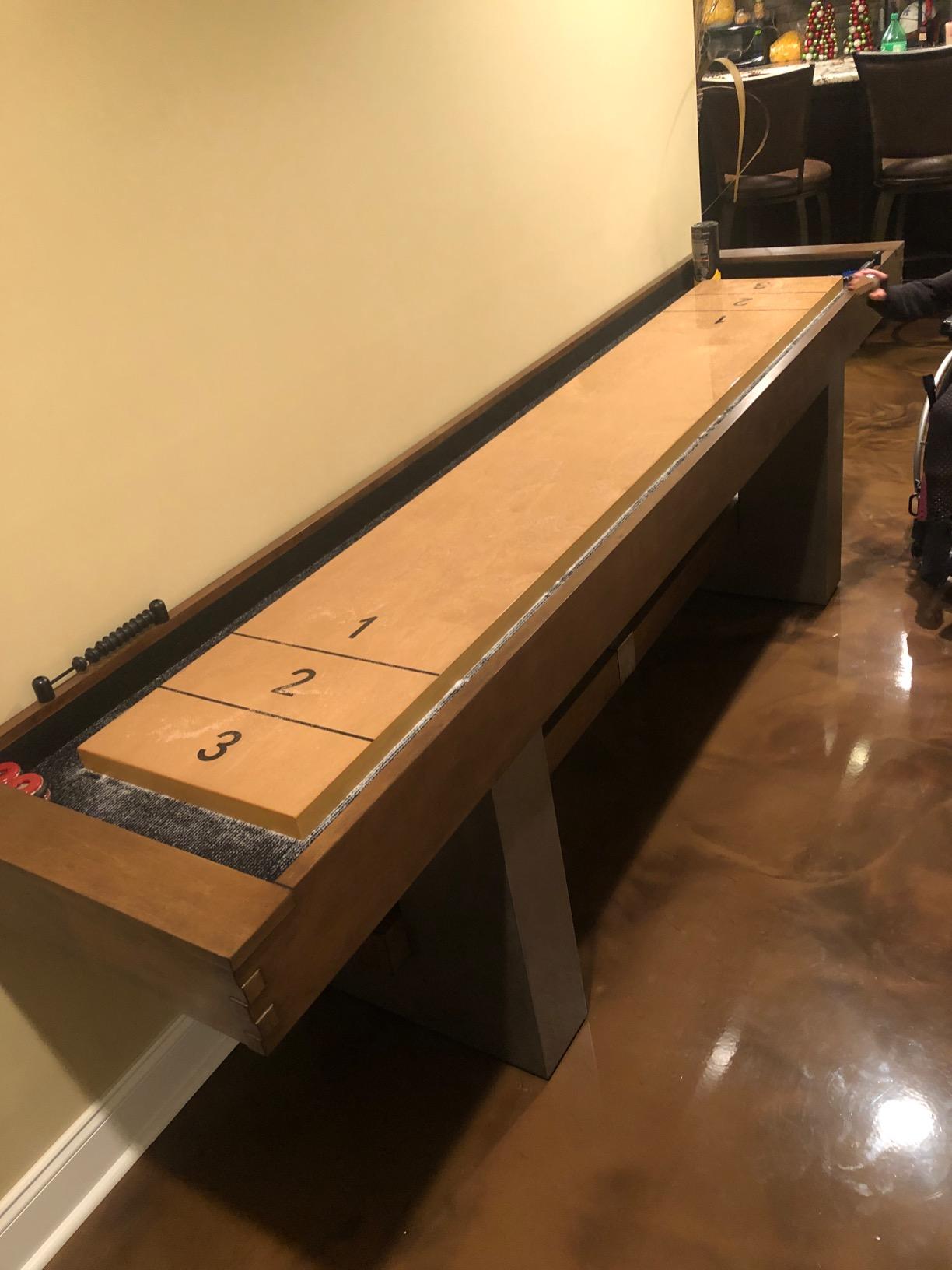 Barrington Urban Shuffleboard Table with Scratch-Resistant Playfield and 8-Puck Set customer photo 1