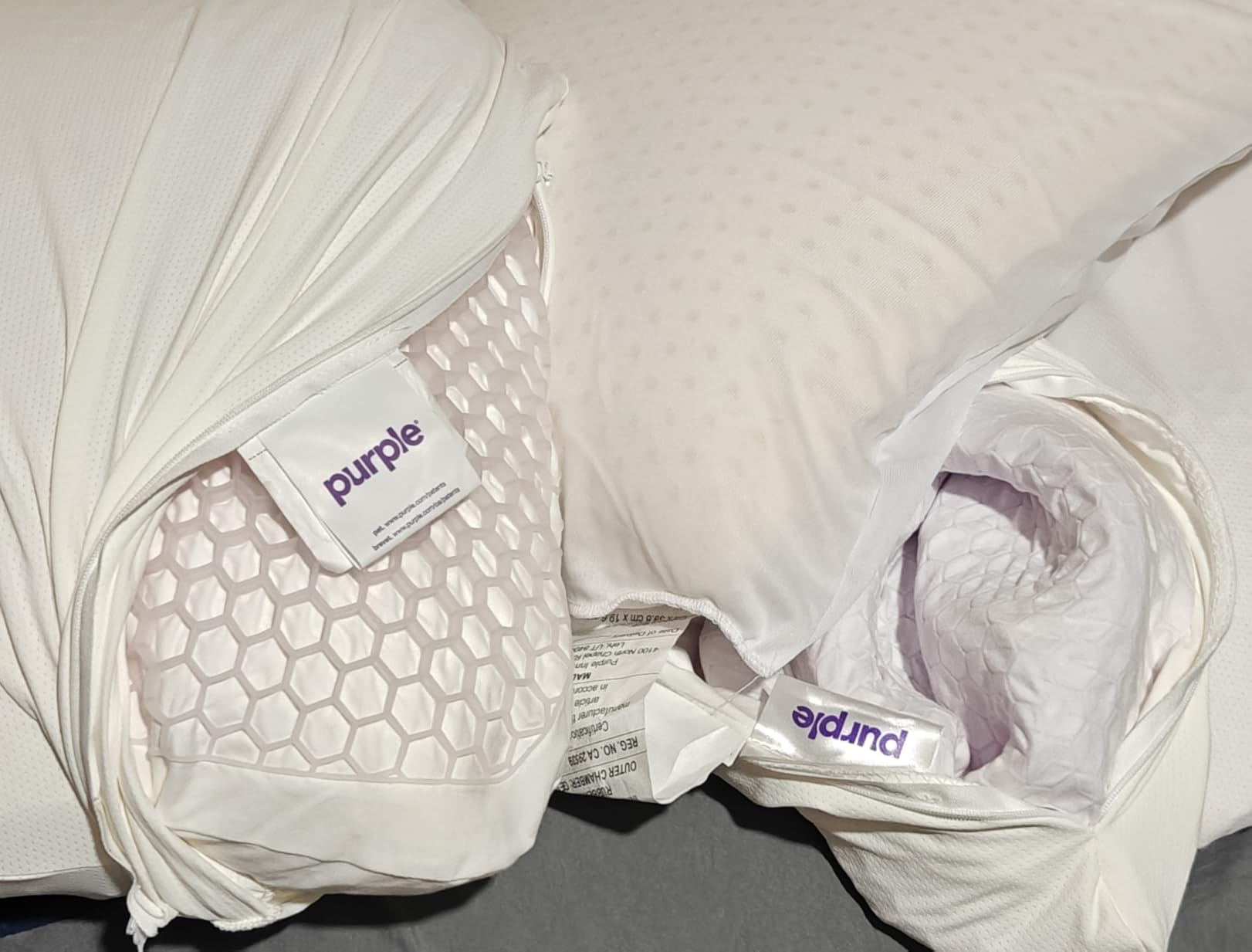 Purple Harmony Pillow - Medium Loft, Standard Size, Cooling Gel Neck Pillow | Side Sleeper Pillow, Weightless Medium Feel, GelFlex Grid and Talalay Latex Foam for Pressure-Relieving Support customer photo 2