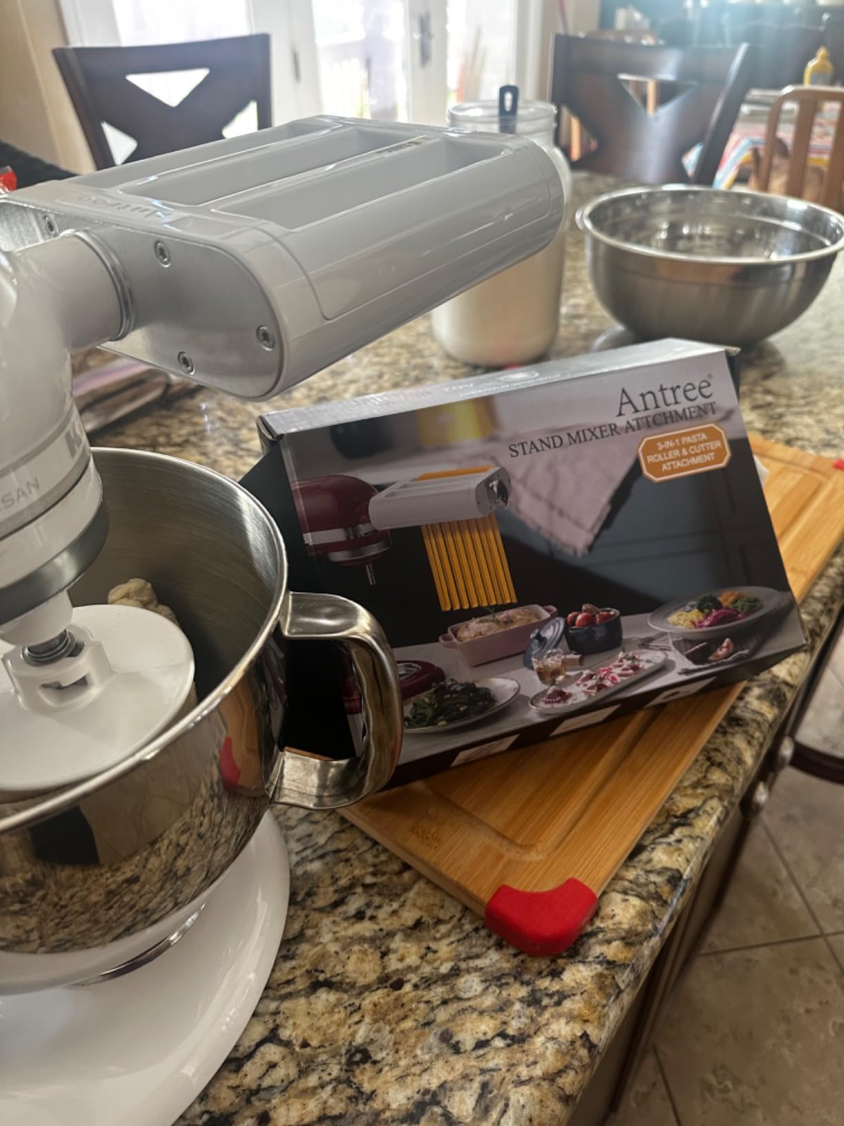 Antree Pasta Maker Attachment 3 in 1 Set for KitchenAid Stand Mixers Included Pasta Sheet Roller, Spaghetti Cutter, Fettuccine Cutter Maker Accessories and Cleaning Brush customer photo 2