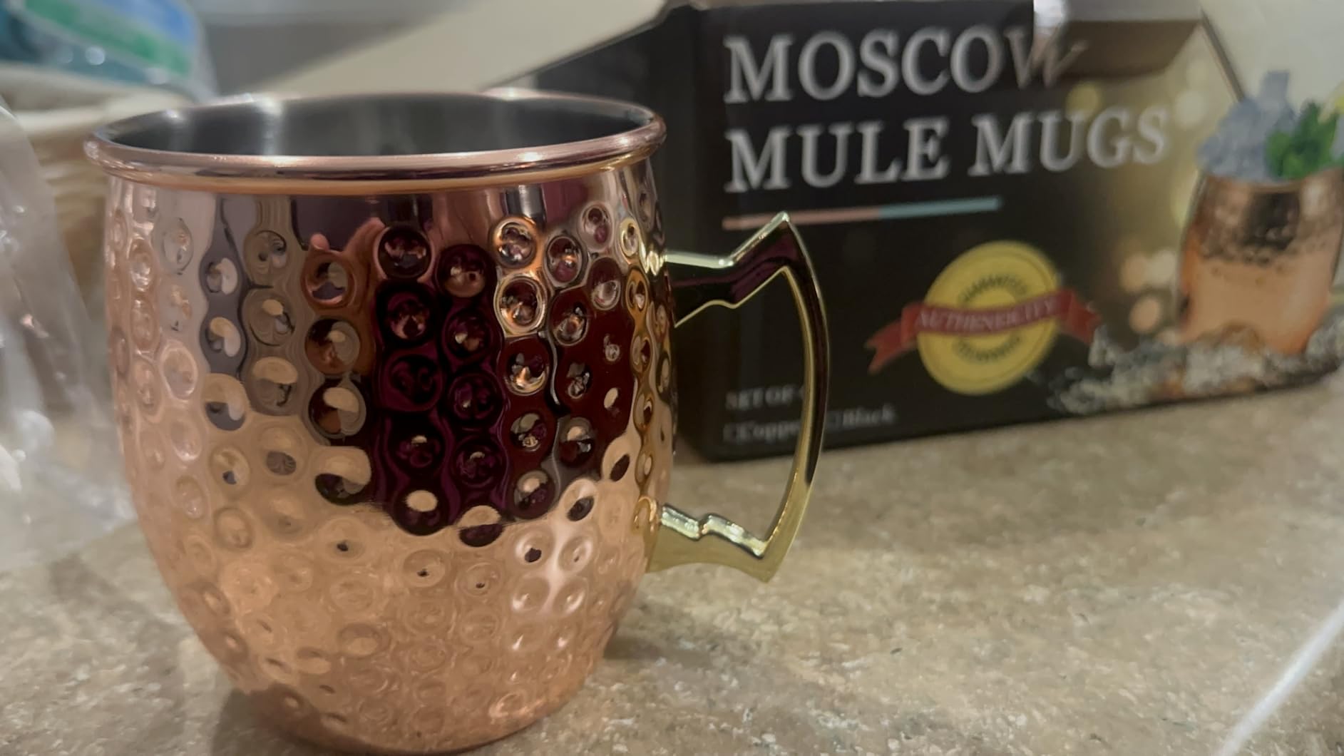 LINALL Moscow Mule Copper Mugs- Set of 4 Copper Plated Stainless Steel Mug 18oz, for Chilled Drinks (4 pcs) customer photo 1