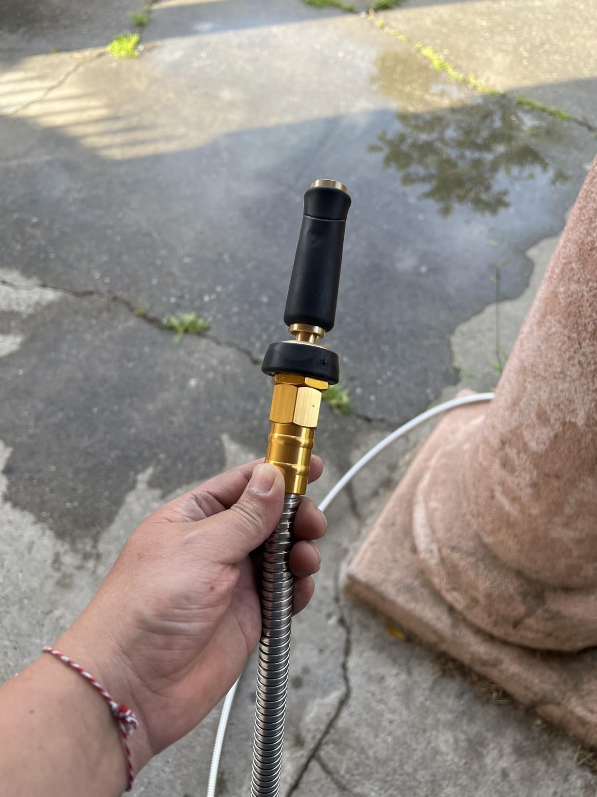 Rosy Earth 100 FT Garden Hose Expandable, 304 Stainless Steel Water Hose | Metal Garden Hose with Nozzle, Heavy Duty Flexible Kink Free Hose, no Bite, for Yard, RV, Pet, Car customer photo 2