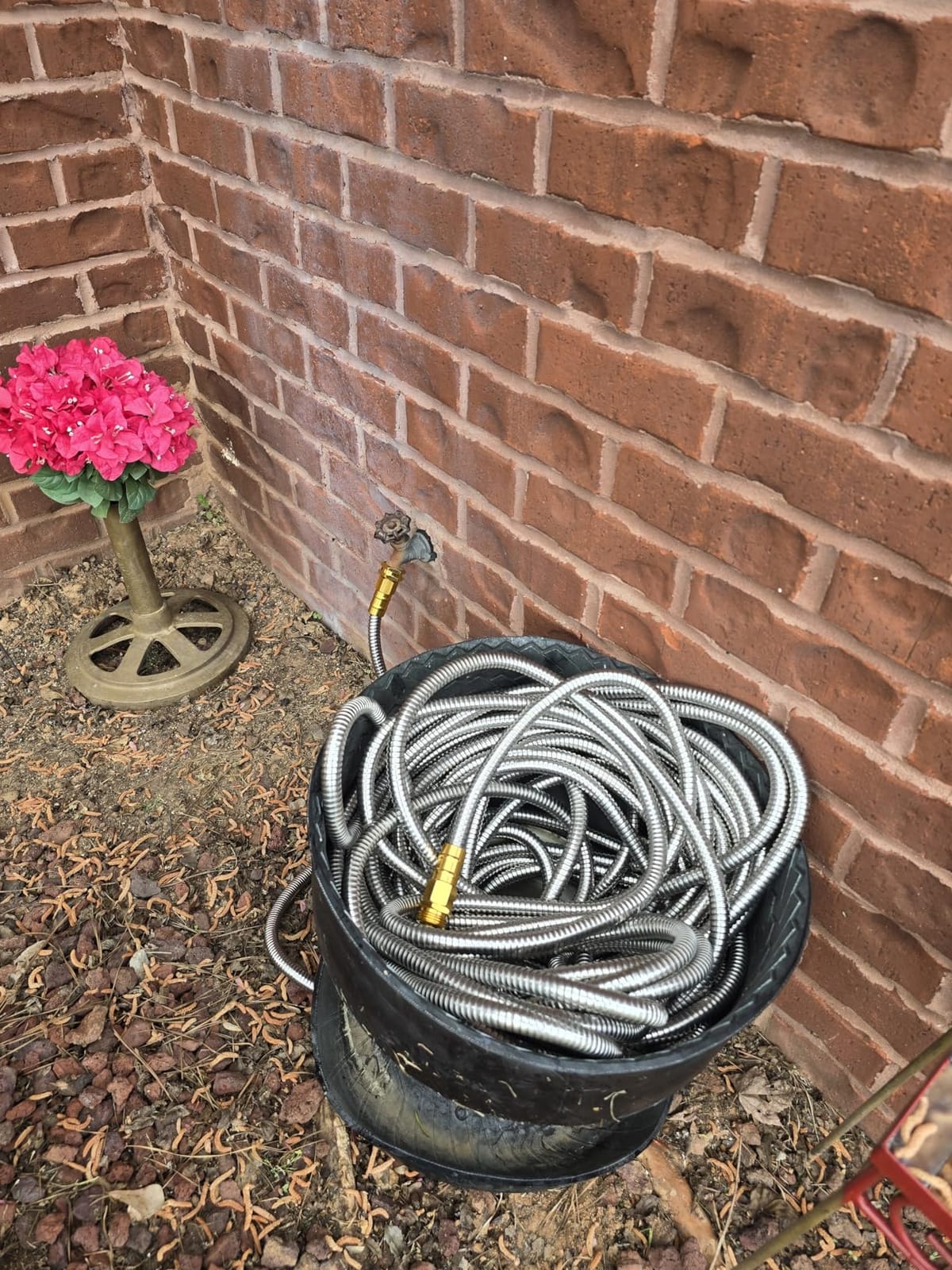 Rosy Earth Expandable Metal Garden Hose 50 FT - 304 Stainless Steel Water Hose 50 FT - Lightweight non Kinking Flexible Garden Hose, no Bite customer photo 2