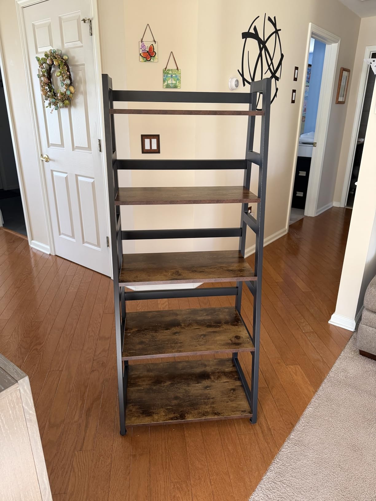 Tribesigns 5-Tier Bookshelf Industrial Bookcase, 5 Shelf Ladder Shelf Book Storage Shelf Organizer for Living Room, Home Office customer photo 2