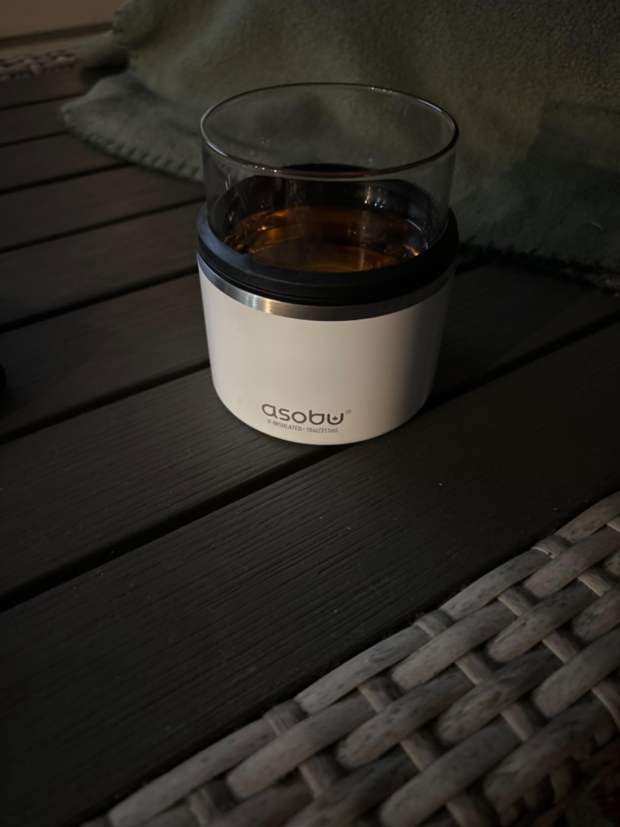 asobu Whiskey Glass with Insulated Stainless Steel Sleeve, 10.5 oz customer photo 2