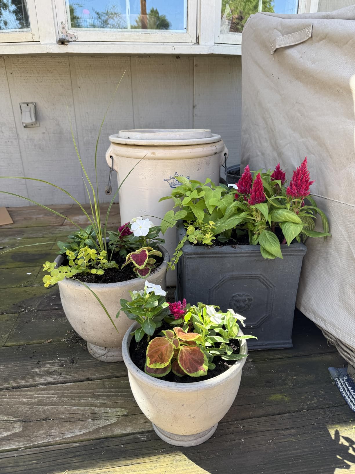 Kante Accent Square Dusty Blue Concrete Planter 12.6