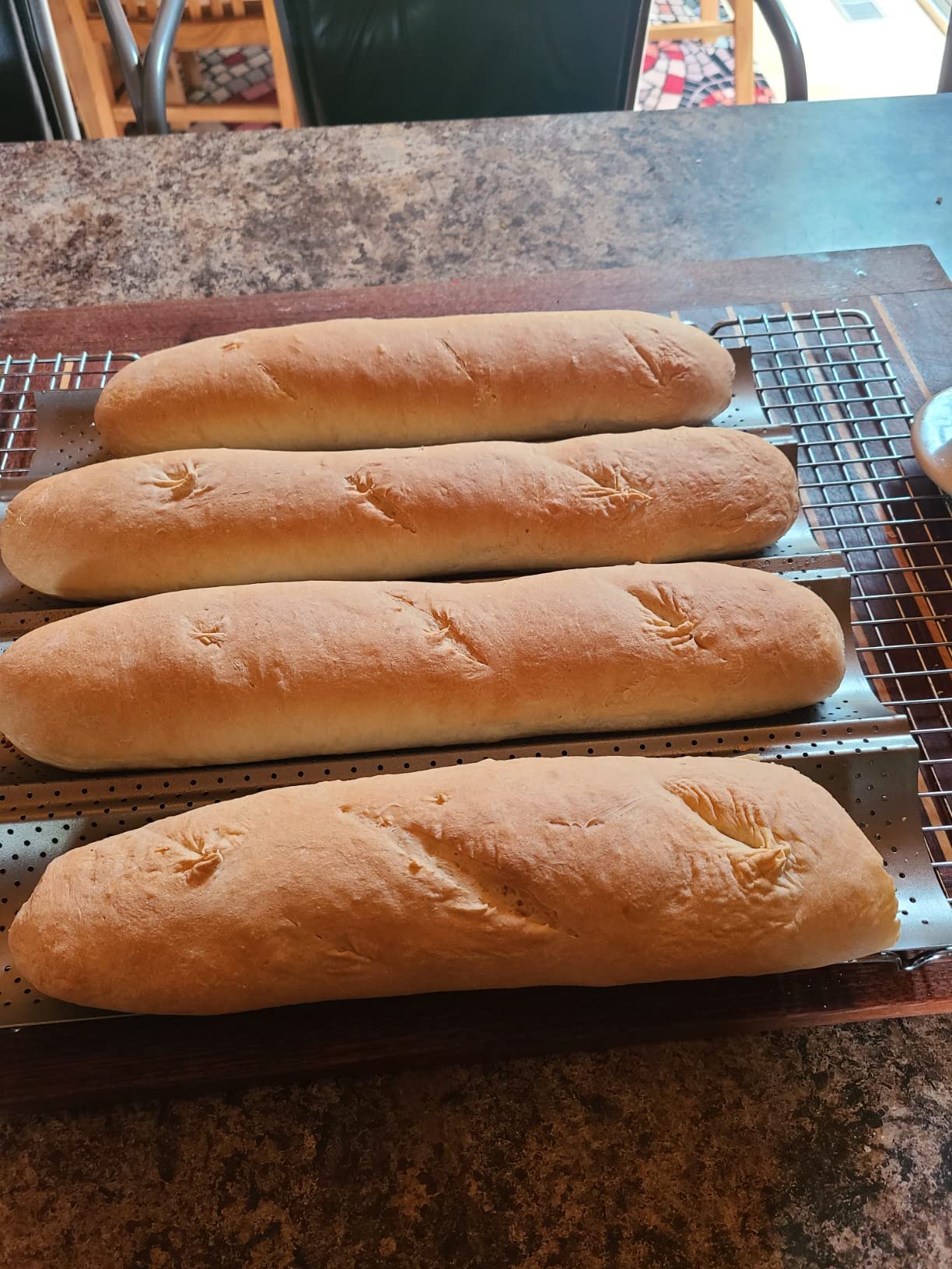 Tiawudi 2 Pack Nonstick Perforated Baguette Pan 15