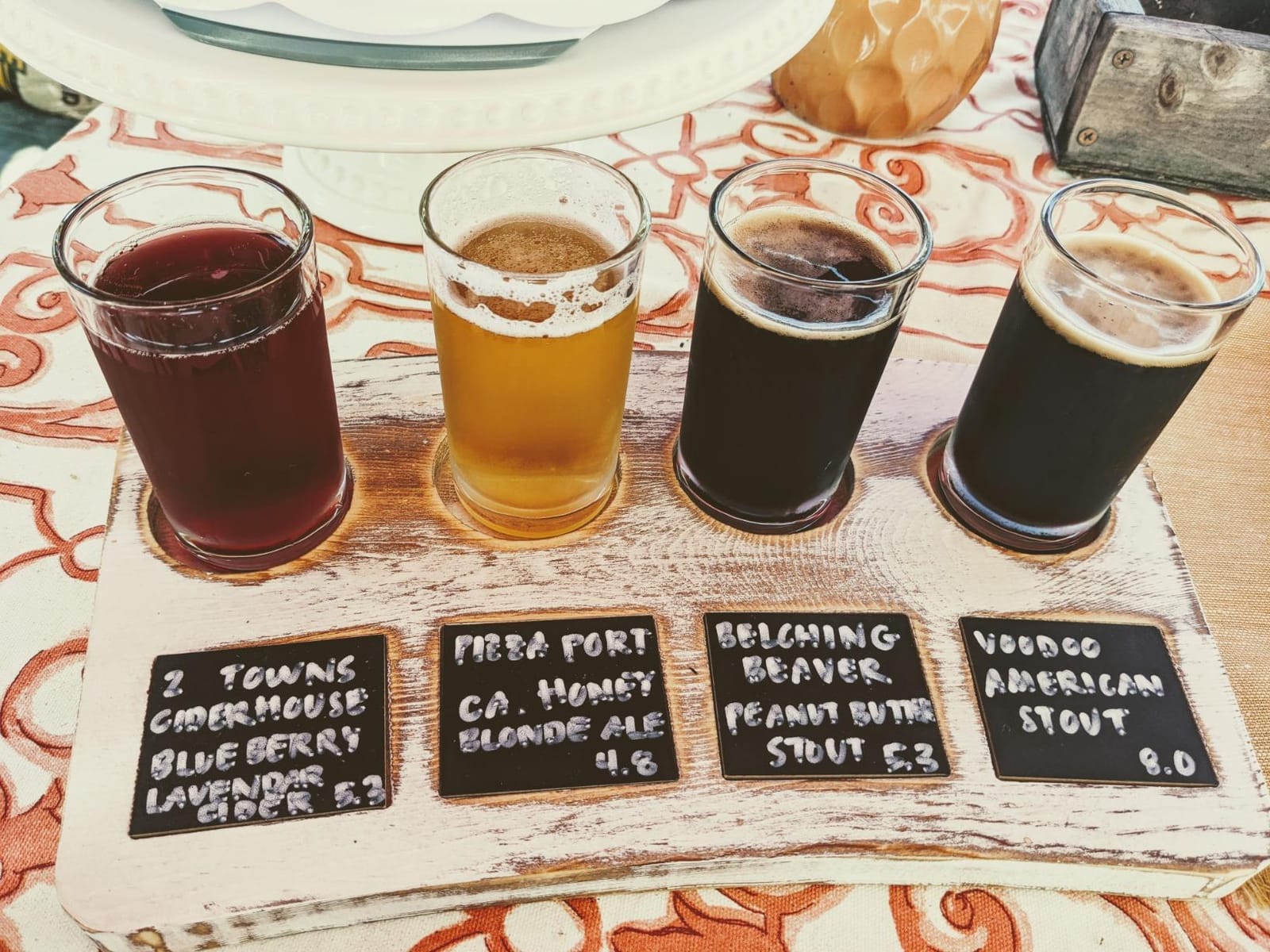 MyGift Beer Flight Board Sampler Set with 4 Tasting Beer Glasses, Brown Wood Serving Tray and Chalkboard Labels, Set of 2 customer photo 2