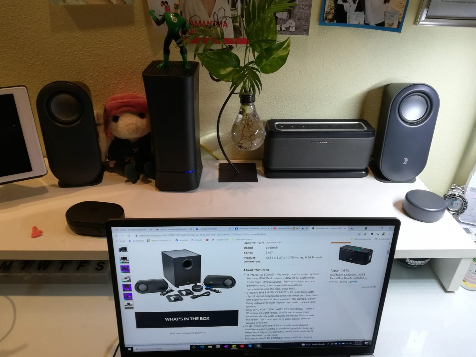 Logitech Z407 Bluetooth Computer Speakers with Subwoofer and Wireless Control, Immersive Sound, Premium Audio with Multiple Inputs, USB Speakers customer photo 1