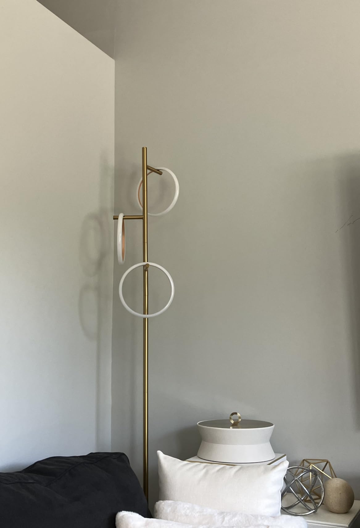 Brightech Saturn Floor Lamp, Great Living Room Decor, Tall Contemporary Standing Tree Light for Offices, Living Rooms, with 3 LED Heads for Bedroom Reading - Gold/Brass customer photo 2