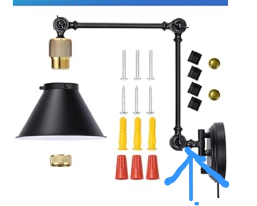 TRLIFE Wall Sconce Plug in, Dimmable Wall Sconce with Switch Swing Arm Wall Lights Plug in Wall Mounted Light Wall Sconces Lighting with 6FT Plug in Cord, E26 Base, UL Listed (Two Arms, 1 Pack) customer photo 1