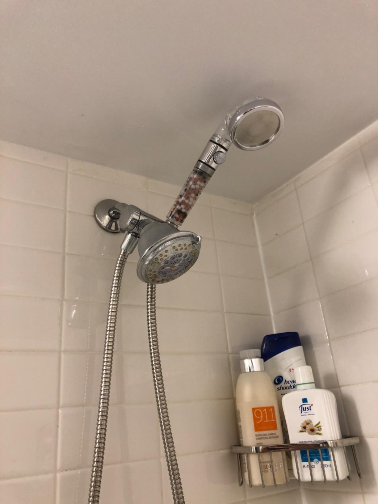 Original StoneStream Filtered Shower Head, Eco Power High Pressure Water Softener Showerhead with ON/OFF switch and Spa like Ionic beads for Dry Skin & Hair - 3 Spray Settings customer photo 2