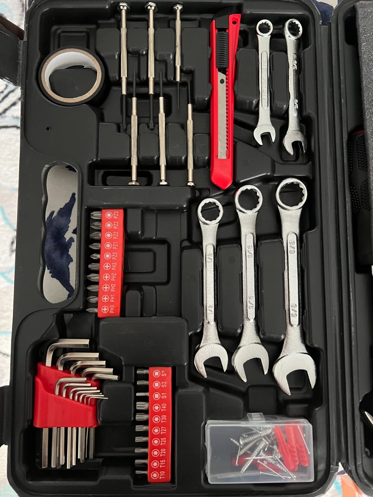 CARTMAN 148-Piece Automotive And Household Tool Set, Blue Repair Kit Case customer photo 2