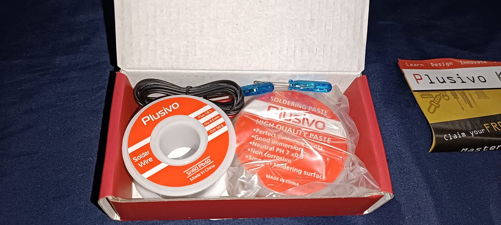 60-40 Tin Lead Rosin Core Solder Wire (1mm, 50g) and Rosin Paste Flux Kit for PCB Electrical Soldering and DIY Electronics Repair Hobby from Plusivo customer photo 2