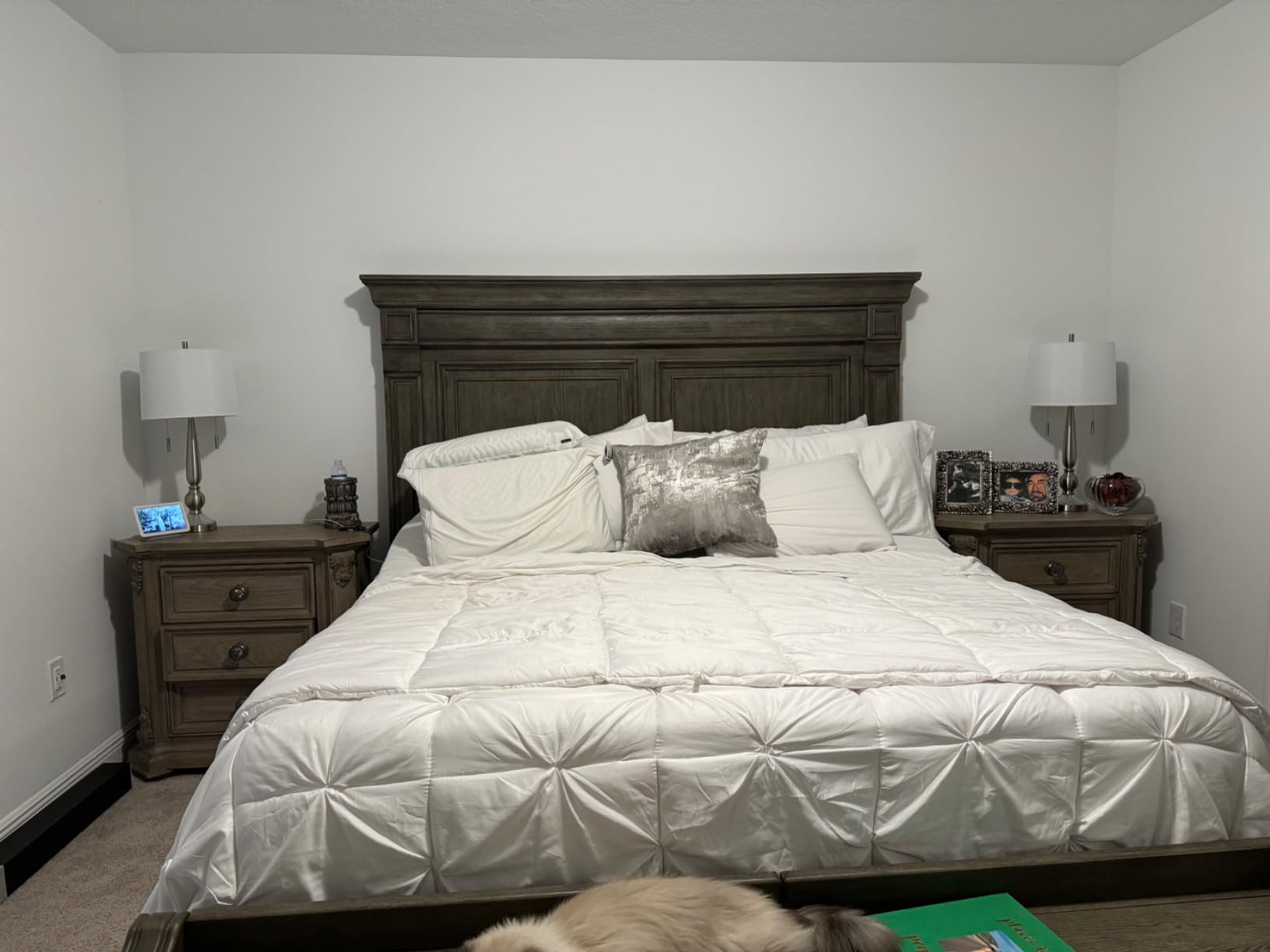 HOMBYS 108x98 California King Feather and Down Comforter, Pinch Pleat Oversized King Duvet Insert, Downproof Cotton Cover, Fluffy Cal King Comforter customer photo 2