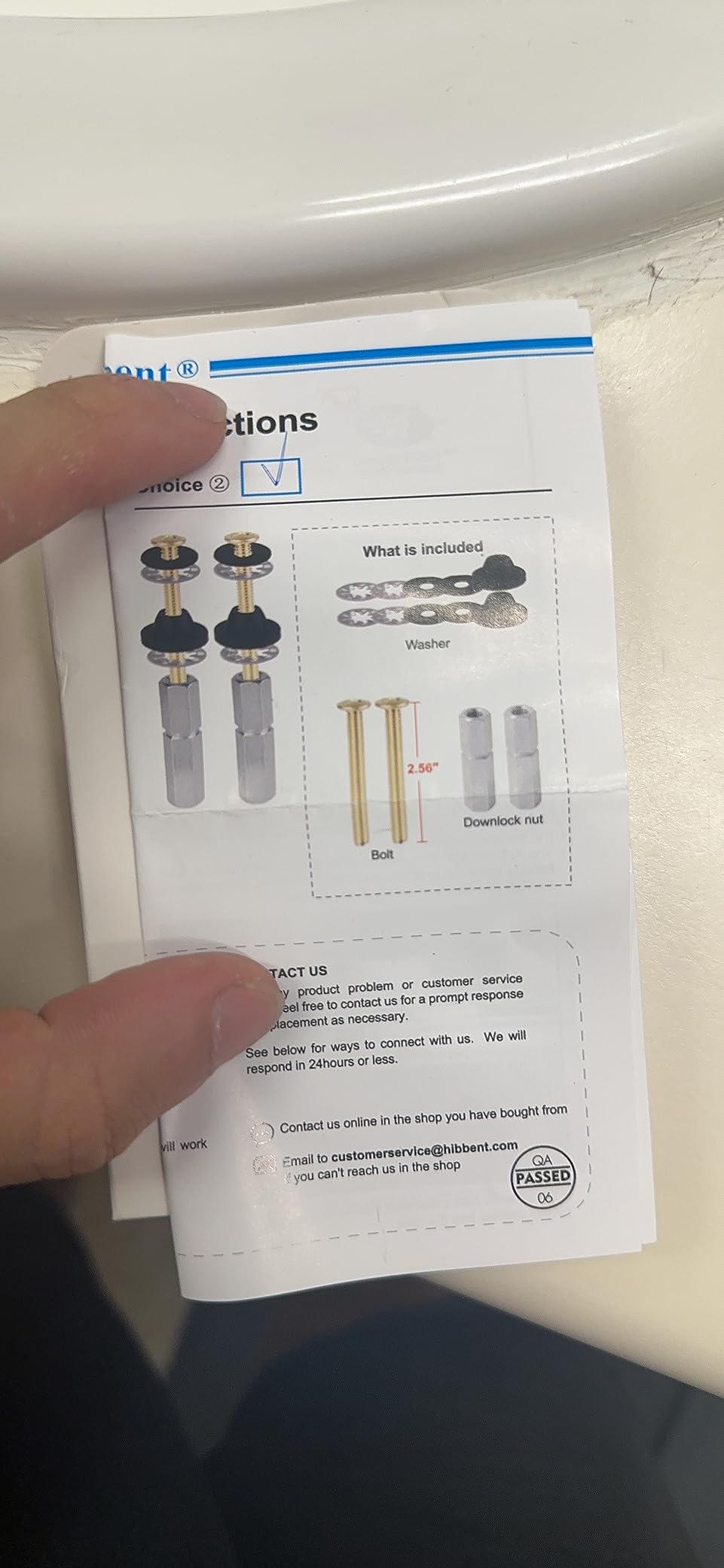 Hibbent 2 PCS Universal Toilet Seat Bolts Kit, Brass Bolts with Metal Nuts | Heavy Duty Solid Brass Toilet Bolts with Stainless Steel Downlock Nuts, Easy to Install customer photo 2