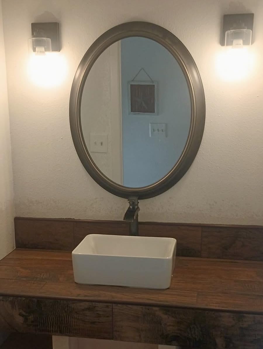 KES Bathroom Vessel Sink, Rectangular 16