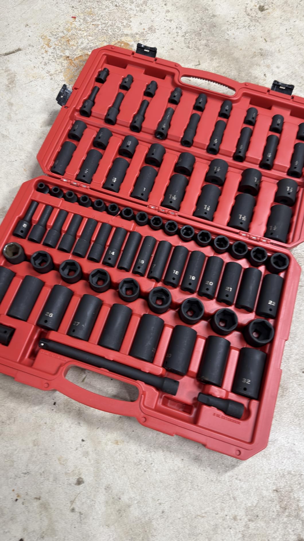 1/2 Inch Impact Socket Set, 87-Piece | SID92407 | (5/16 - 1-1/4 in., 8 - 32 mm), Shallow and Deep, 6-Point, Case customer photo 1