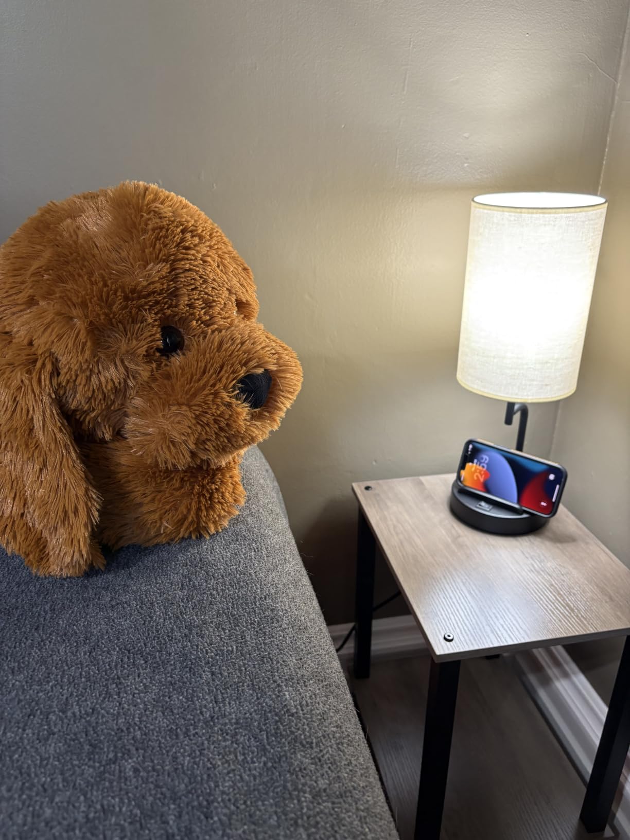 Dreamholder Table Lamp with 3 USB Charging Ports, Modern Desk Lamp with AC Outlet and Phone Stands, Pack of 2 customer photo 2
