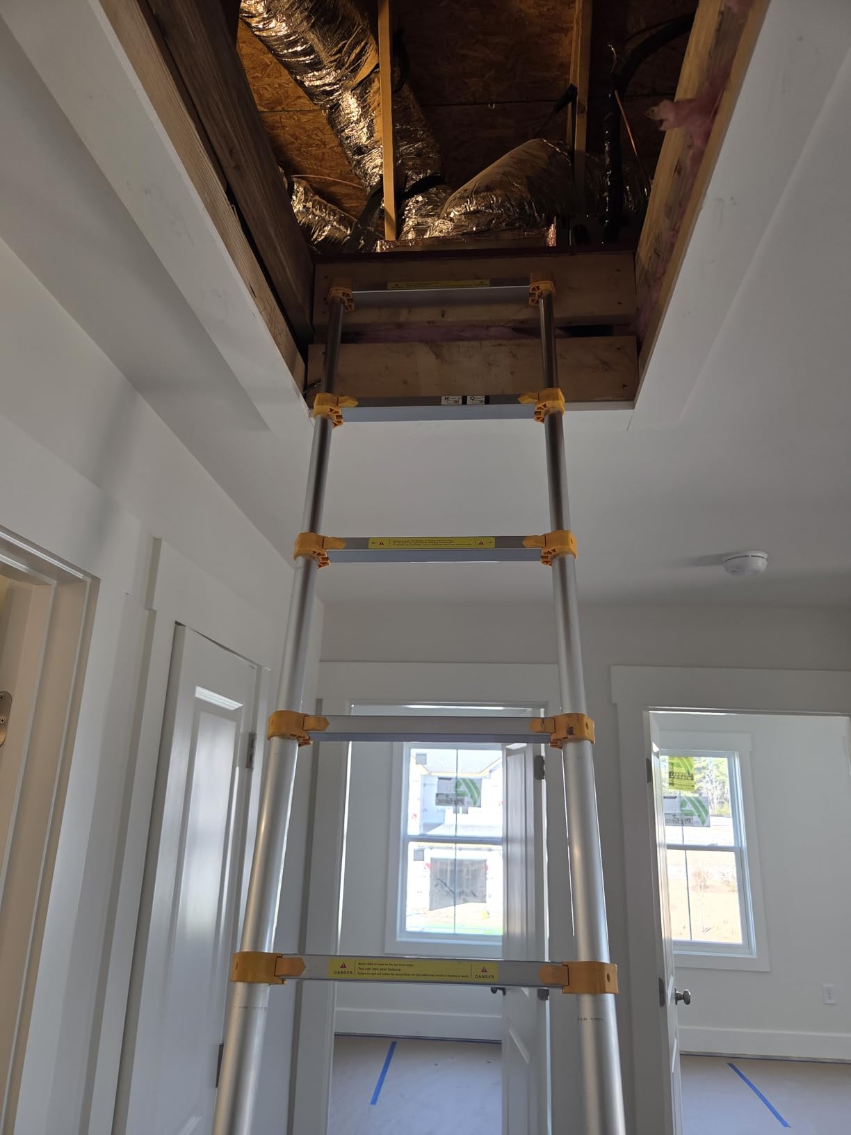 Telescoping Extension Ladder 12.5FT, Aluminum Telescopic Ladders with Carry Bag for Outdoor Indoor Use customer photo 1
