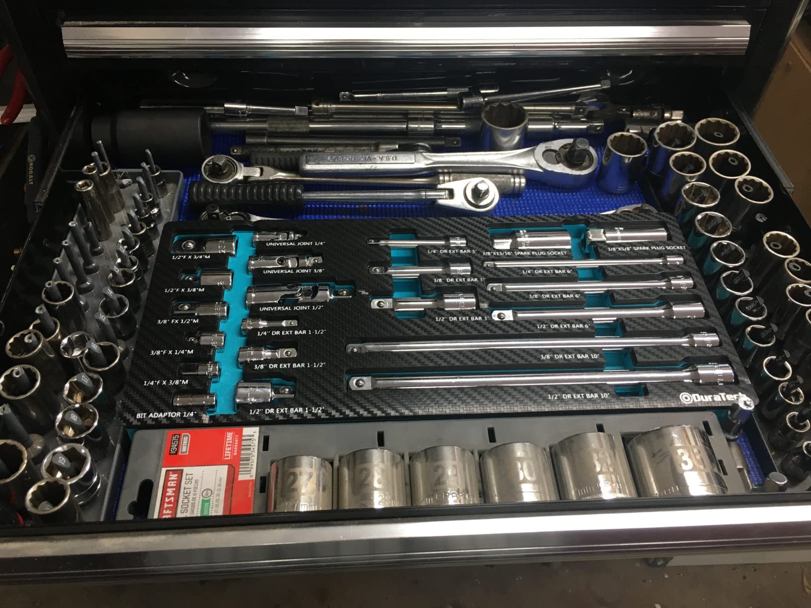 DURATECH 22-Piece Drive Tool Accessory Set with Extension Bars & Adapters | Cr-V Steel Accessories, Universal Joint Set, Spark Plug Socket Set, EVA Foam Storage Organization, Professional Tool Storage customer photo 2