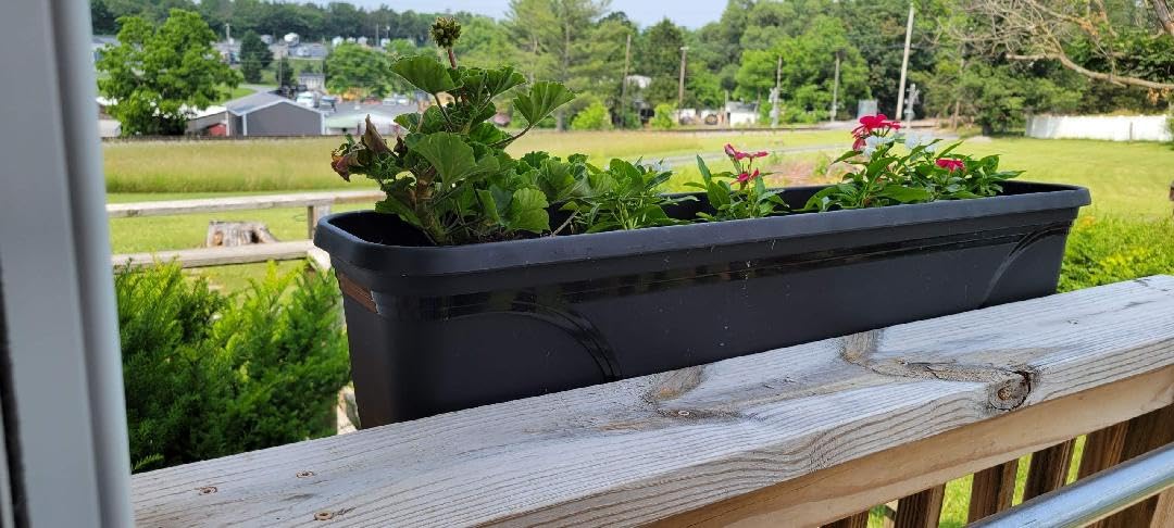 Southern Patio Rectangular Garden Box Planters, Black, 36 x 8 Inch, 2 Pack customer photo 2