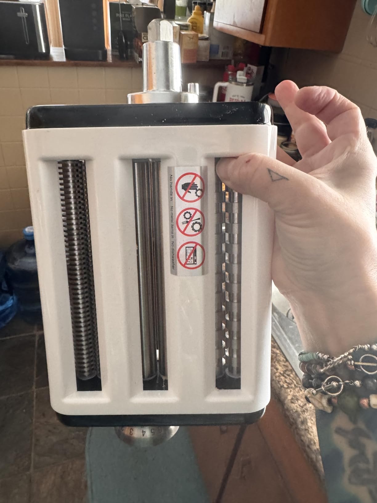 Pasta Maker Attachment for All Kitchenaid Mixers, Noodle Maker Kitchen Aid Mixer Accessories 3 In 1 Including Dough Roller Spaghetti Fettuccine Cutter - Homemade Fresh Pasta Easily! customer photo 1