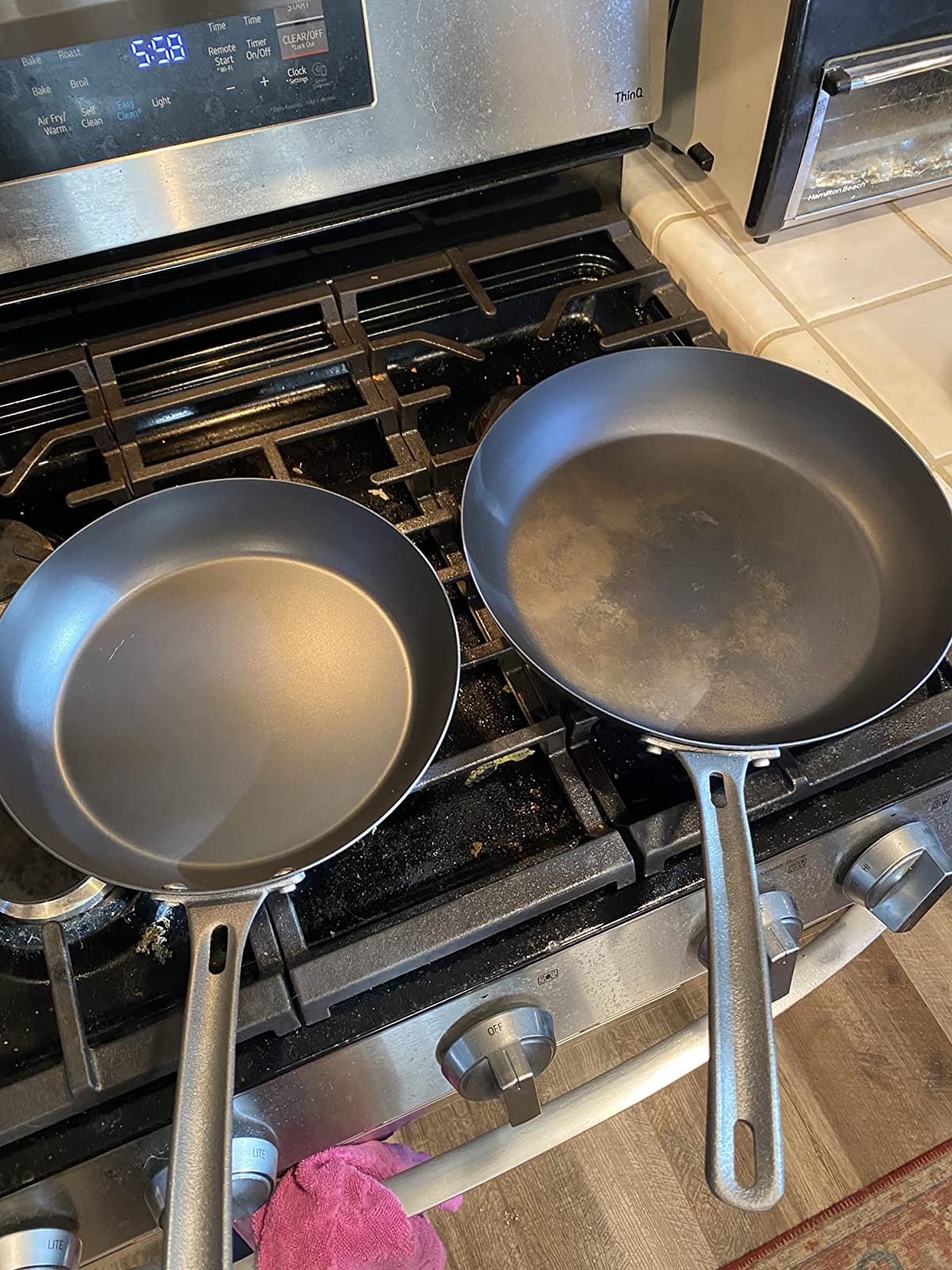 Viking Blue Carbon Steel Frying Pans, Kitchen Cookware Set, 10 and 12 Inch, Black customer photo 1