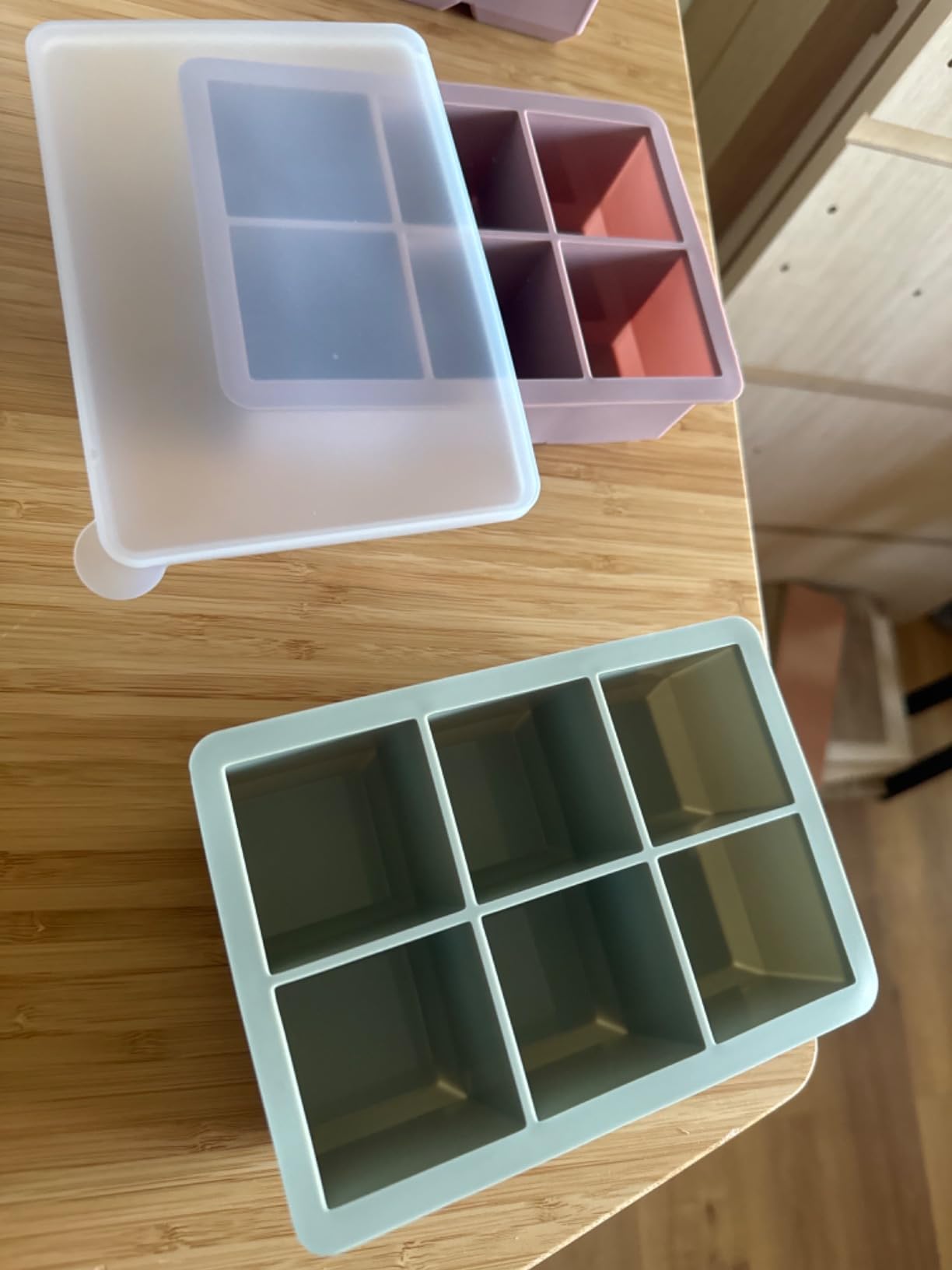 Excnorm Silicone Ice Cube Trays, 3-Pack Large Square Molds with Lid | Leak-proof Removable Lid, Stackable & Flexible Silicone Ice Molds, Ideal for Whiskey, Cocktail and Daily Cold Drinks customer photo 1