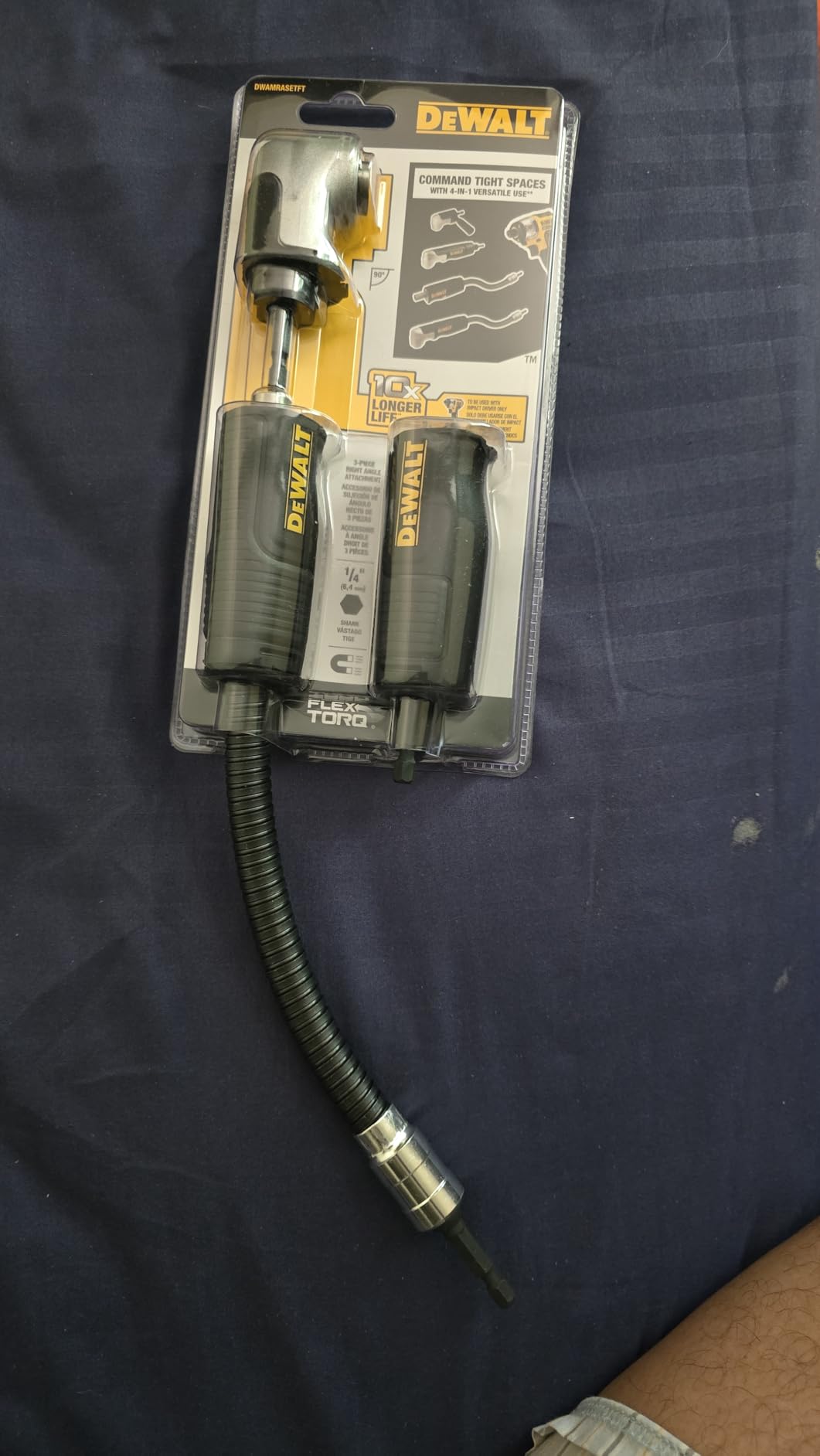 DEWALT Right Angle Drill Attachment, 12 in 90 Degree Drill Adapter, Compact 4-in-1 Modular FLEXTORQ Impact Ready Straight Flexible Shaft (DWAMRASETFT) customer photo 2