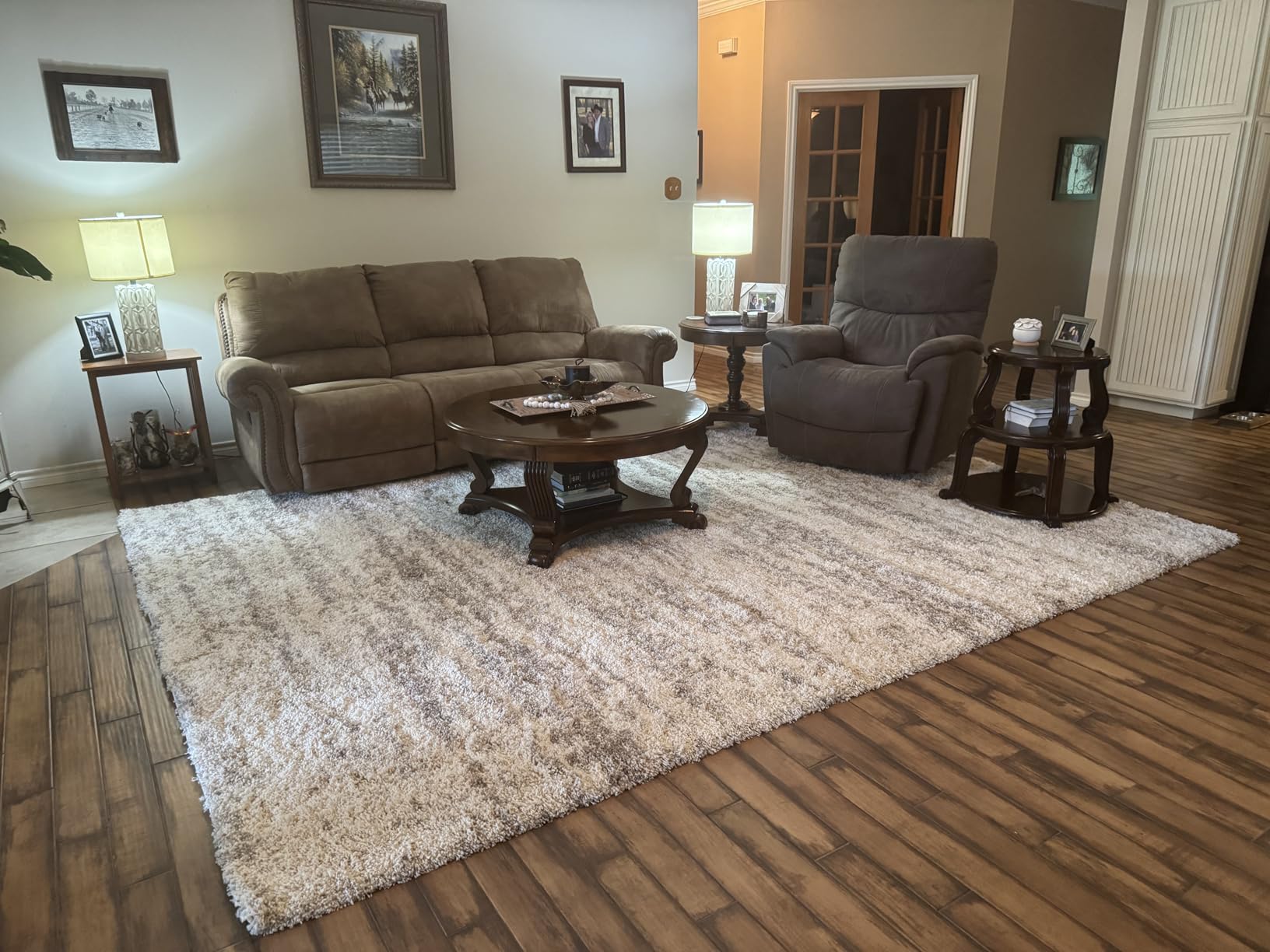 SAFAVIEH Hudson Shag Rug 9x12, Plush Modern Large Ivory & Beige SGH206B customer photo 2