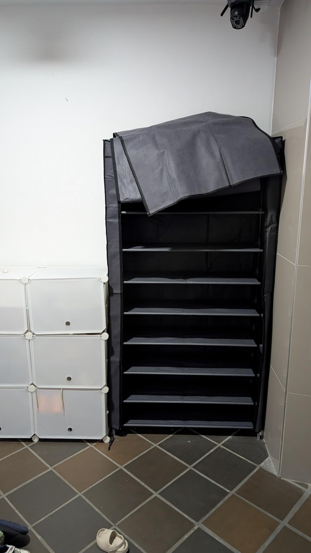 SONGMICS 10-Tier Shoe Rack with Cover, Shoe Storage Cabinet for 40-50 Pairs | Free-Standing Shoe Storage Organizer for Closet, Entryway, Bedroom, 33.1