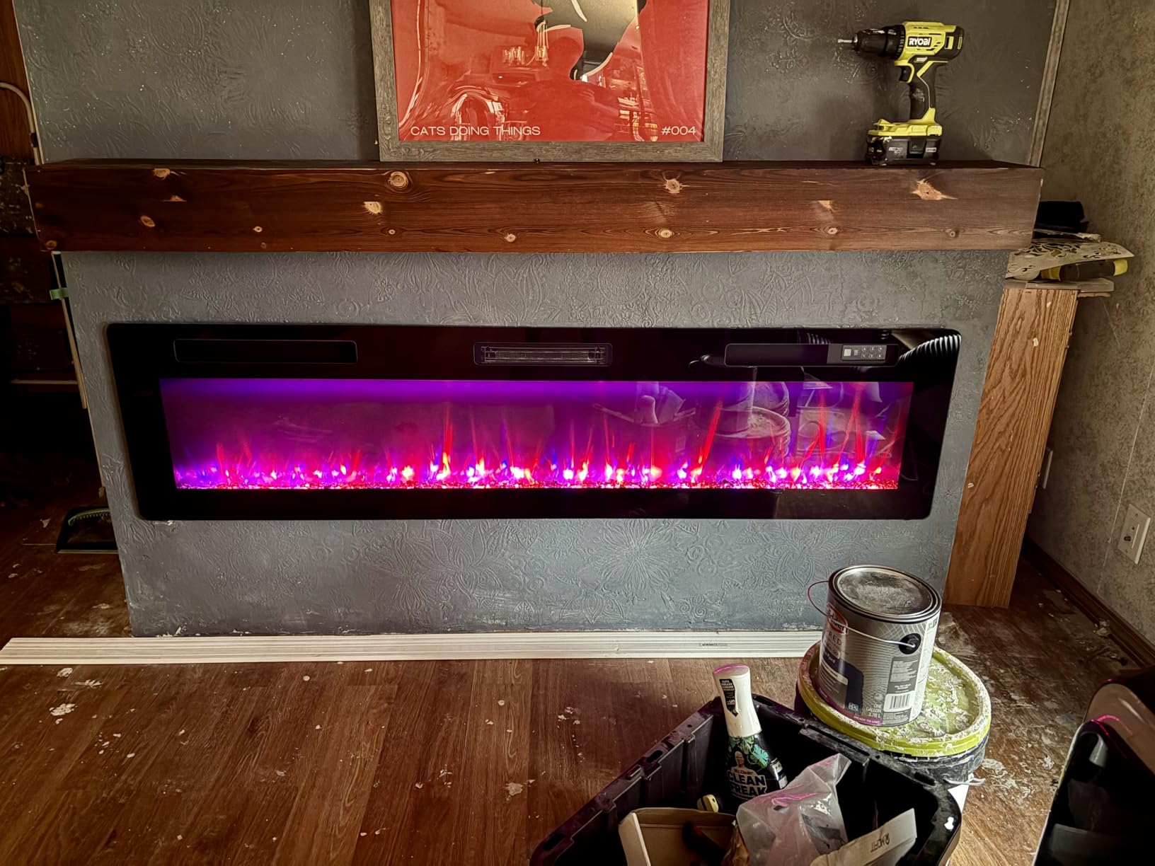 Vitesse 60 Inch Ultra Thin Electric Fireplace-Narrow Bezel Linear Fireplace Heater Recessed Wall Mounted, Remote and Screen Control, 8H Sleep Timer, Low Noise, 750/1500W for Living Room, Bedroom customer photo 2