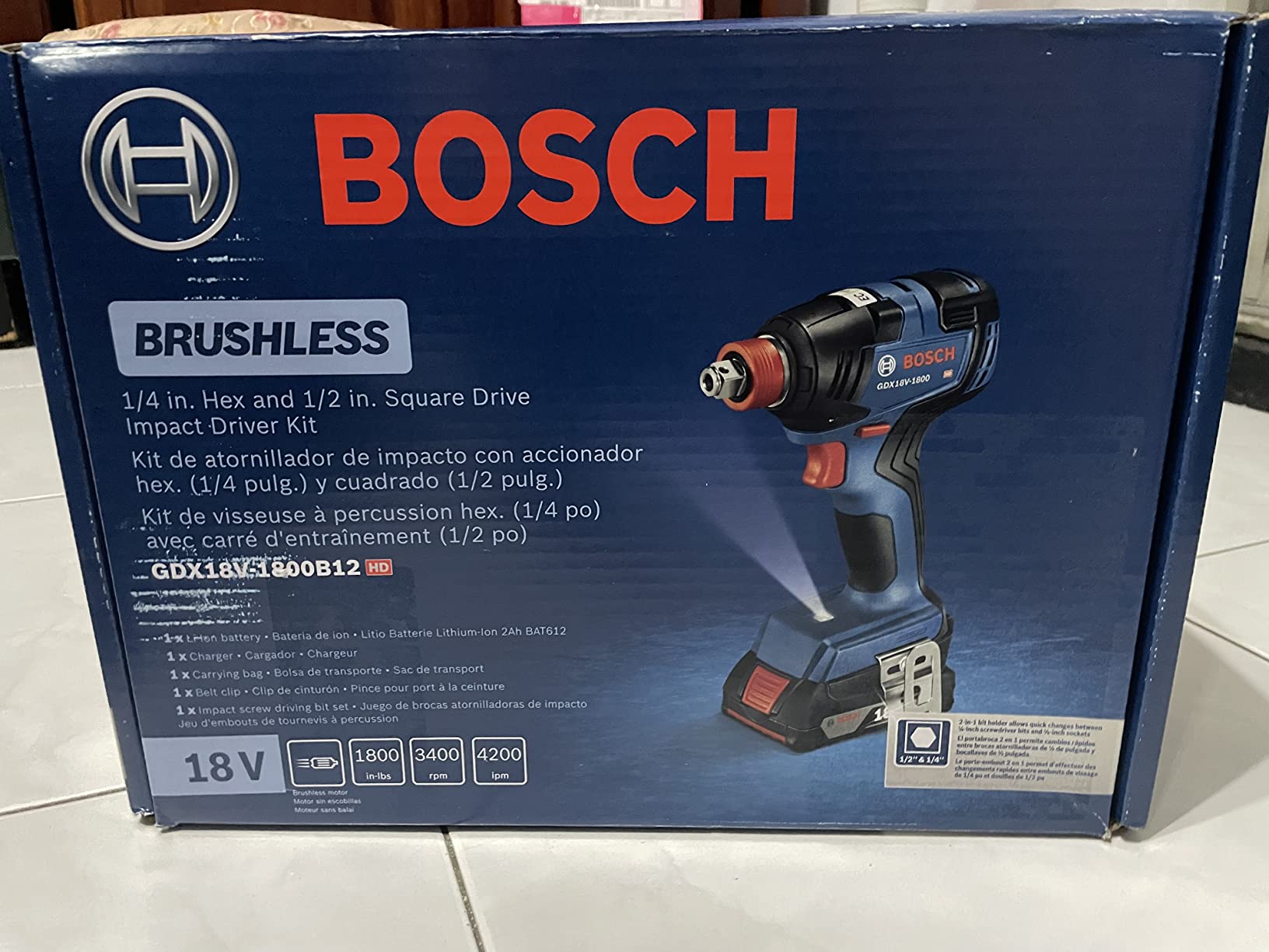 Bosch GDX18V-1800B12 18V Two-In-One 1/4 In. and 1/2 In. Bit/Socket Impact Driver/Wrench Kit with 2 Ah Standard Power Battery customer photo 2