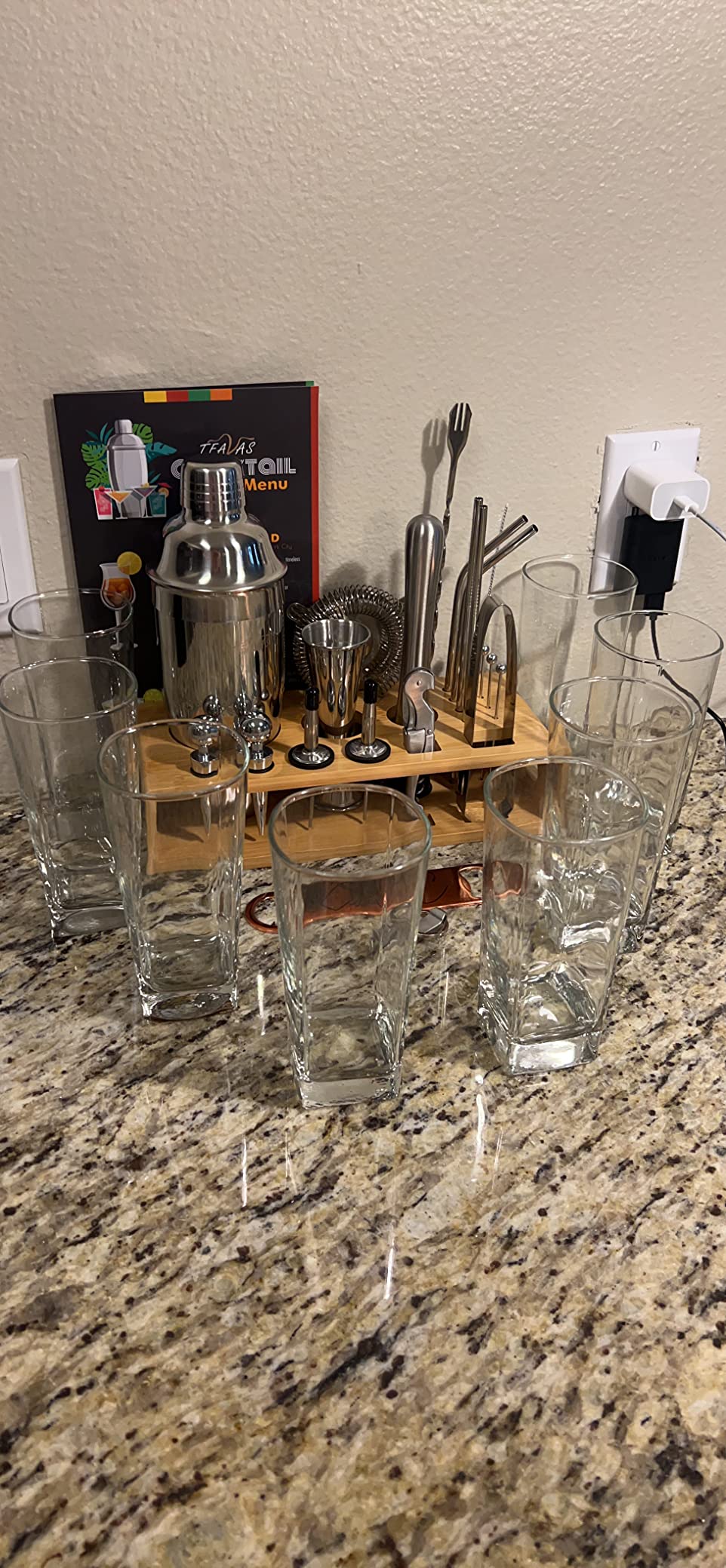 Mixology Bartender Kit with Japanese Jigger & Bamboo Stand - 25 Piece Stainless Steel Cocktail Making Set, Shaker, Strainer, Mixer, Spoon, Muddler, Barware Tools - Birthday Gifts & Anniversary customer photo 1