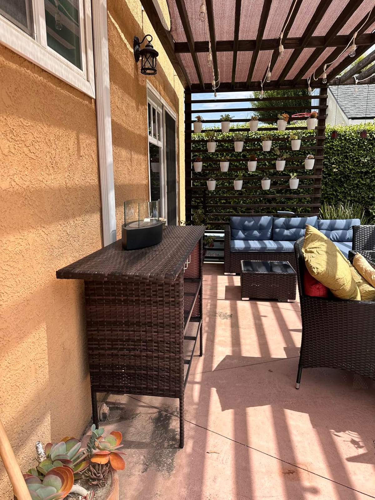Best Choice Products Outdoor Patio Wicker Bar Counter Table Backyard Furniture w/ 2 Steel Shelves and 2 Sets of Rails - Gray customer photo 1