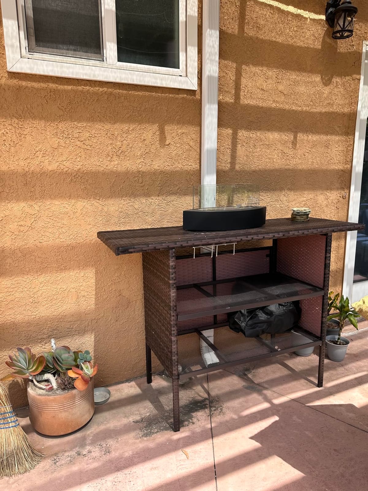 Best Choice Products Outdoor Patio Wicker Bar Counter Table Backyard Furniture w/ 2 Steel Shelves and 2 Sets of Rails - Gray customer photo 2