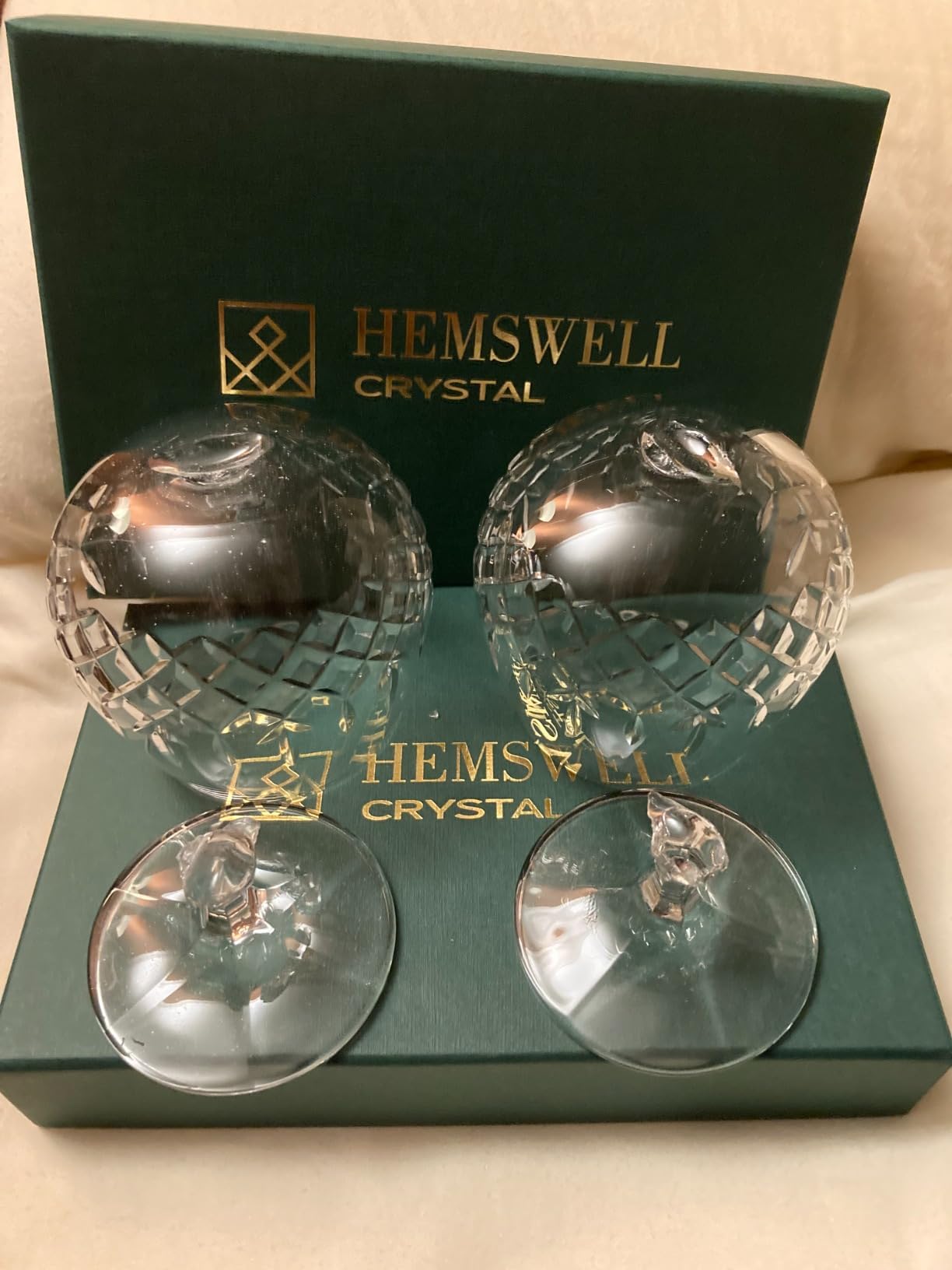 Brandy Snifter Glasses Set of 2 - Small Cut Glass Goblets | for Scotch or Cognac - Diamond Cut Glasses - European Crystal 8.5oz customer photo 1