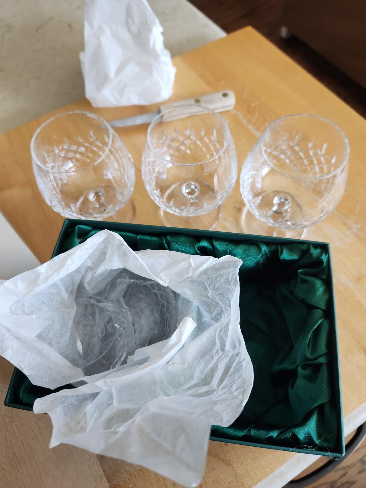 Brandy Snifter Glasses Set of 2 - Small Cut Glass Goblets | for Scotch or Cognac - Diamond Cut Glasses - European Crystal 8.5oz customer photo 2