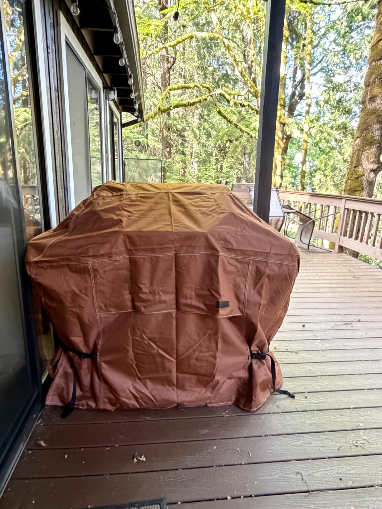 NettyPro Grill Cover for Outdoor Grill 56 Inch Waterproof Heavy Duty, Brown | 2-3 Burner Gas BBQ Cover for Outside, UV Protection, Windproof Strap, Air Vent, Fits Weber, Char-Broil, Brinkmann Barbecue customer photo 1