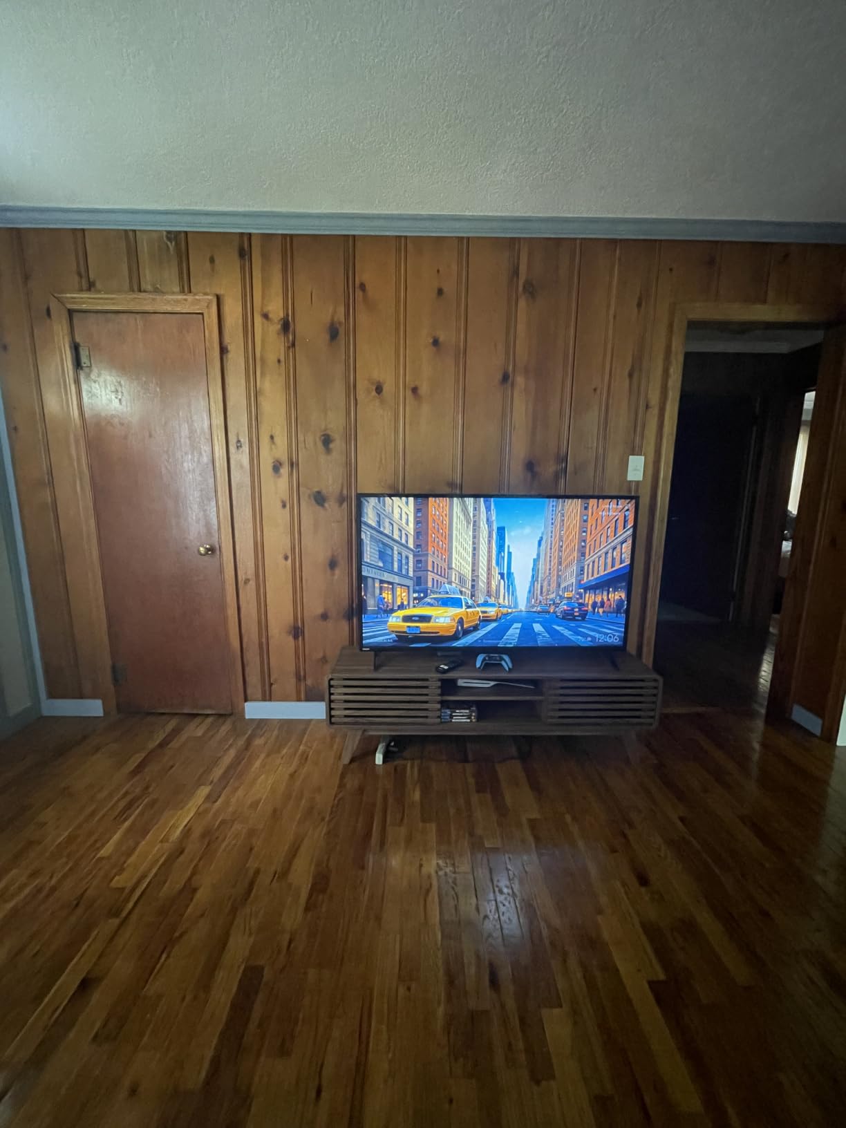 mopio Ensley TV Stand, Mid Century Modern for 55/60/65 inch TV, Farmhouse TV Stand, Entertainment Center with Storage, TV and Media Console for Living Room (Walnut, 59 inch Low) customer photo 1