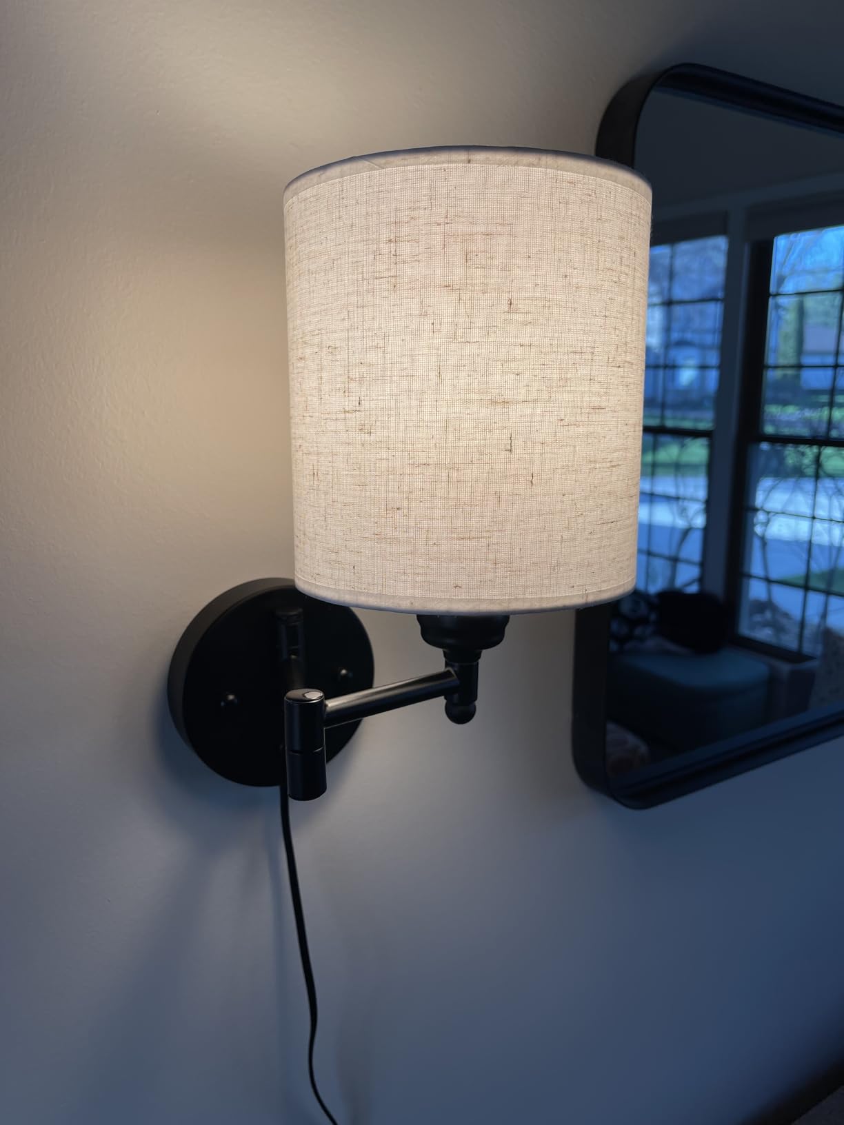 CADUKE Plug in Wall Sconce Set of 2, Swing Arm Wall Lamps customer photo 1