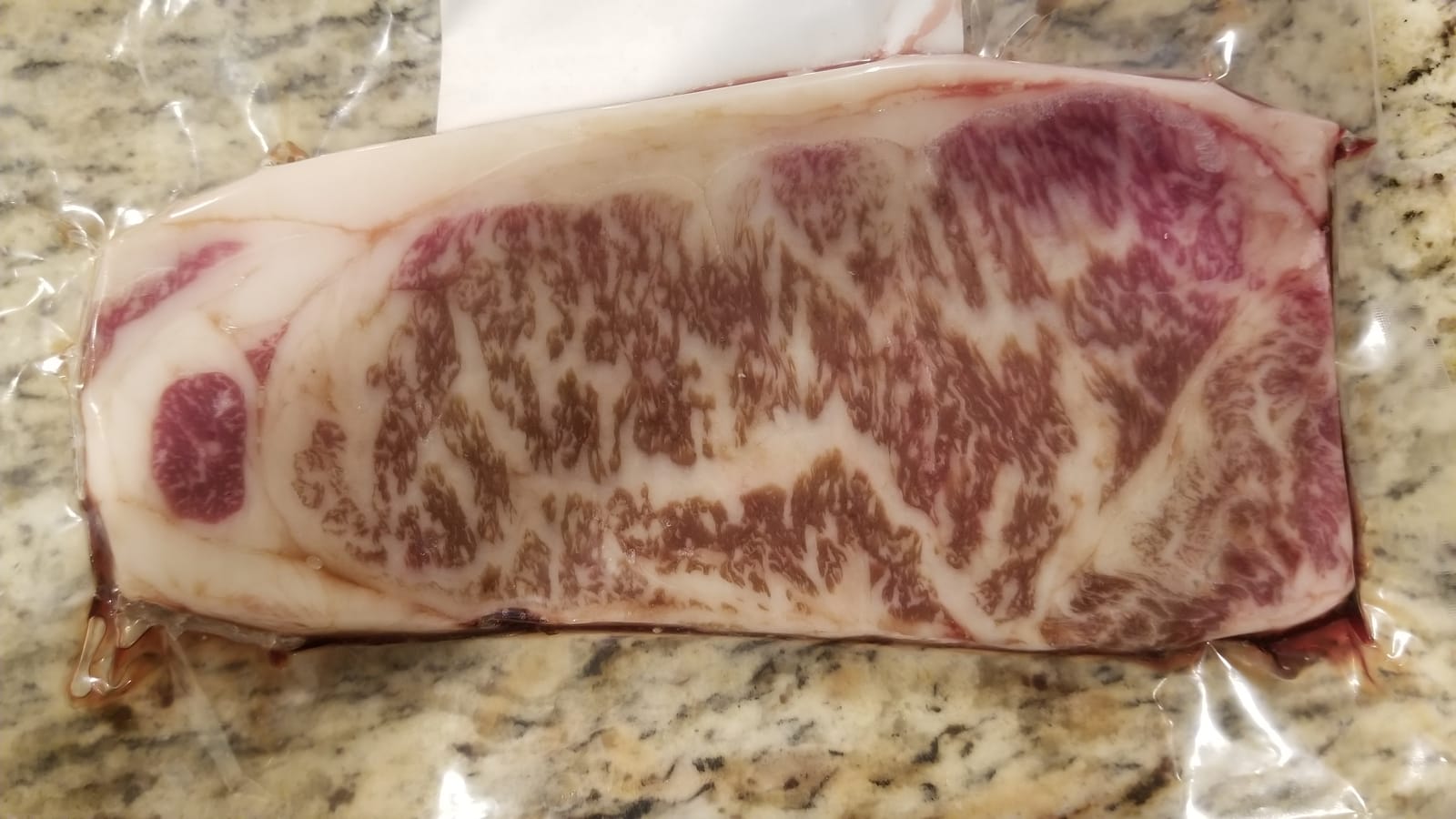 Japanese Kagoshima Wagyu Beef A5 (Kamichiku) Striploin 1lb Steak Cut customer photo 2